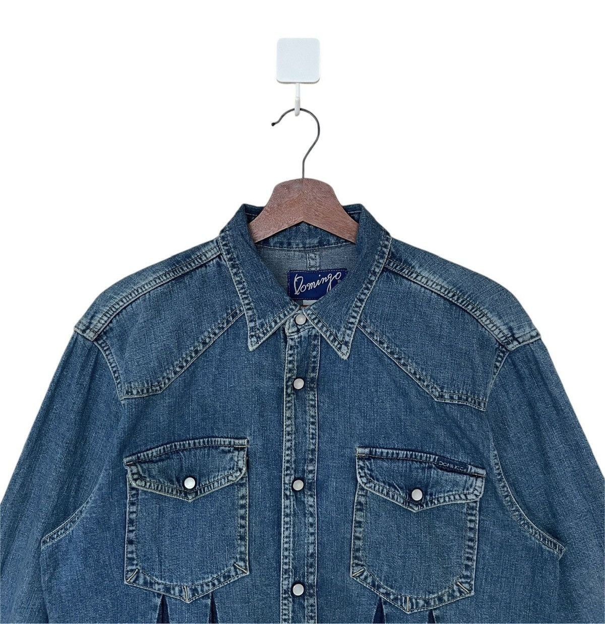 Japanese Brand × Vintage Vintage Japanese Brand Domingo Western Denim Shirt 2000s Size US L / EU 52-54 / 3 - 2 Thumbnail