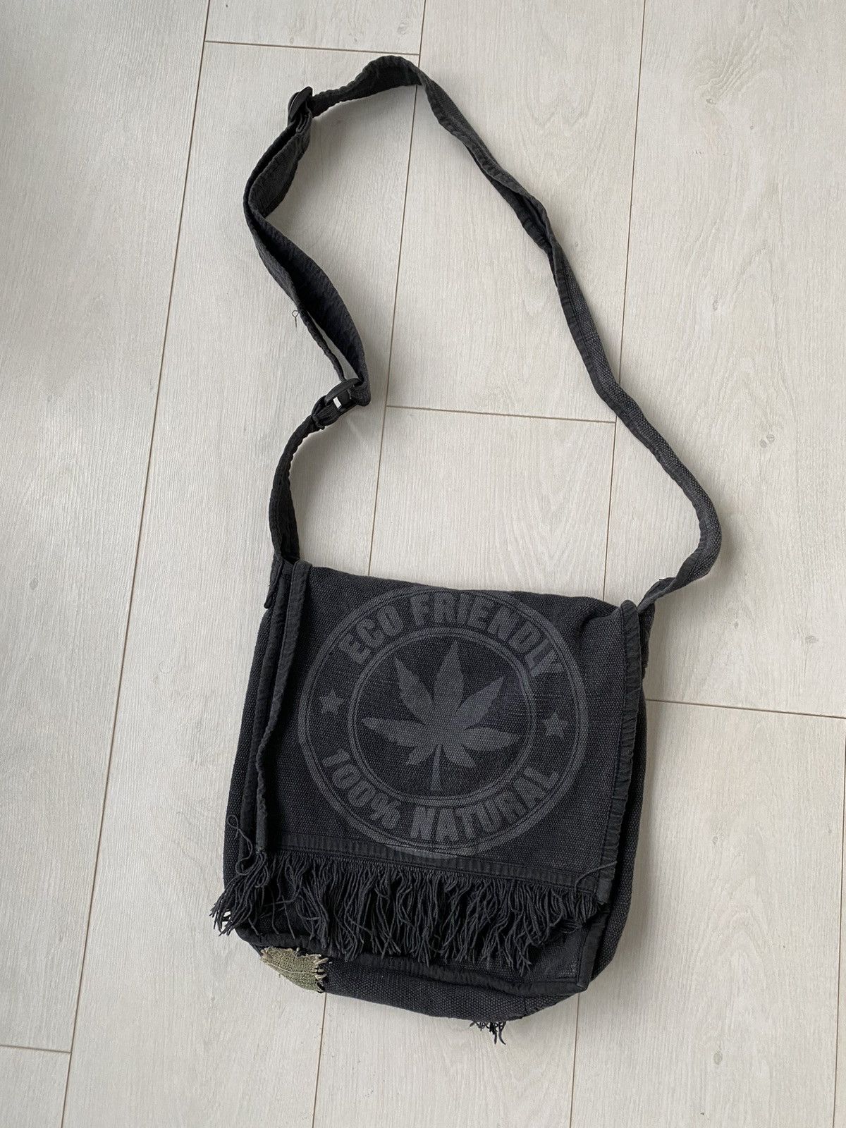 image of 1 Of 1 Repaired Crossbody Bag in Black, Men's