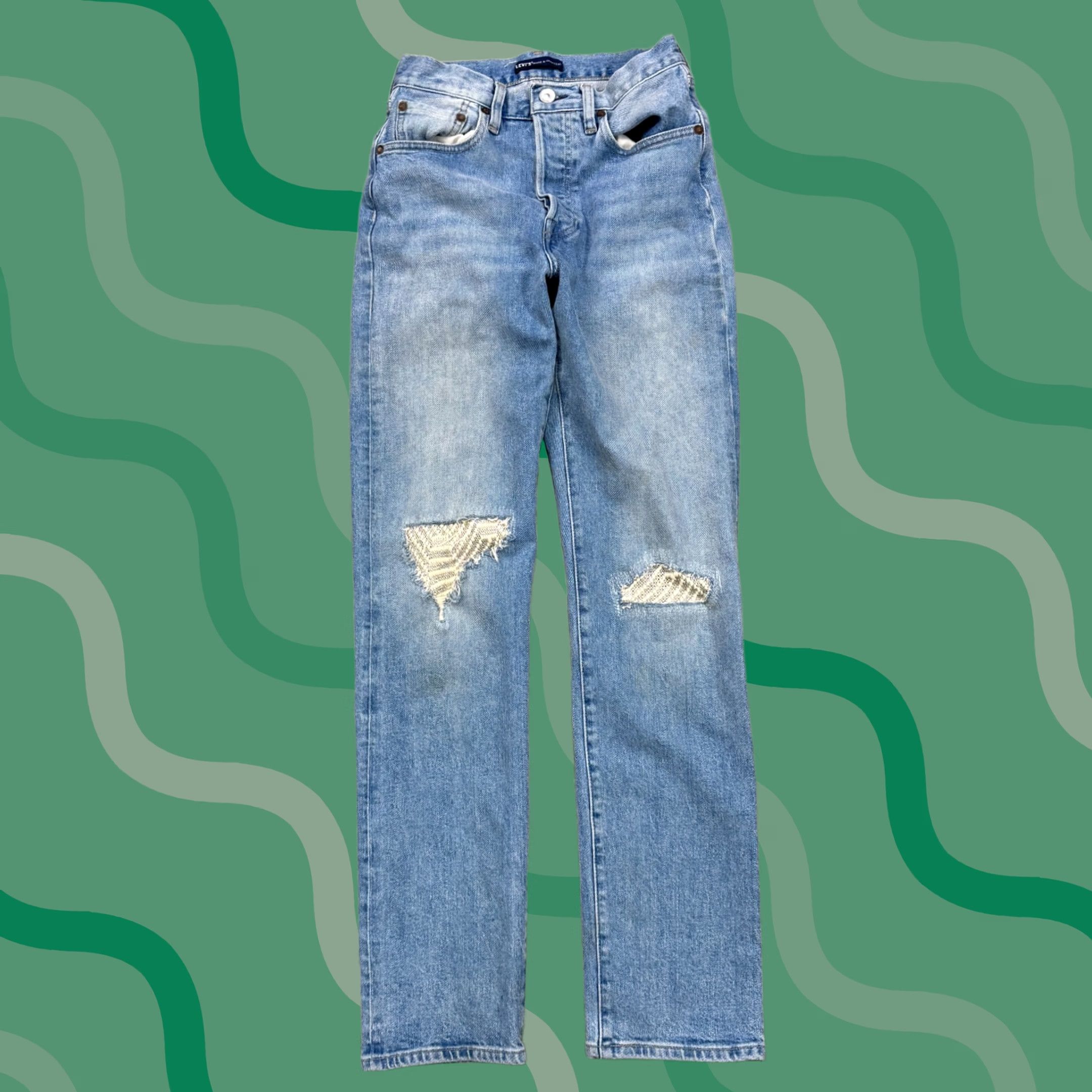 Levi's Levi's 501 Jeans Womens 25 Made & Crafted Selvedge Button Fly Blue Mom 90s Womens Jeans Size 42" / US 20 - 1 Thumbnail