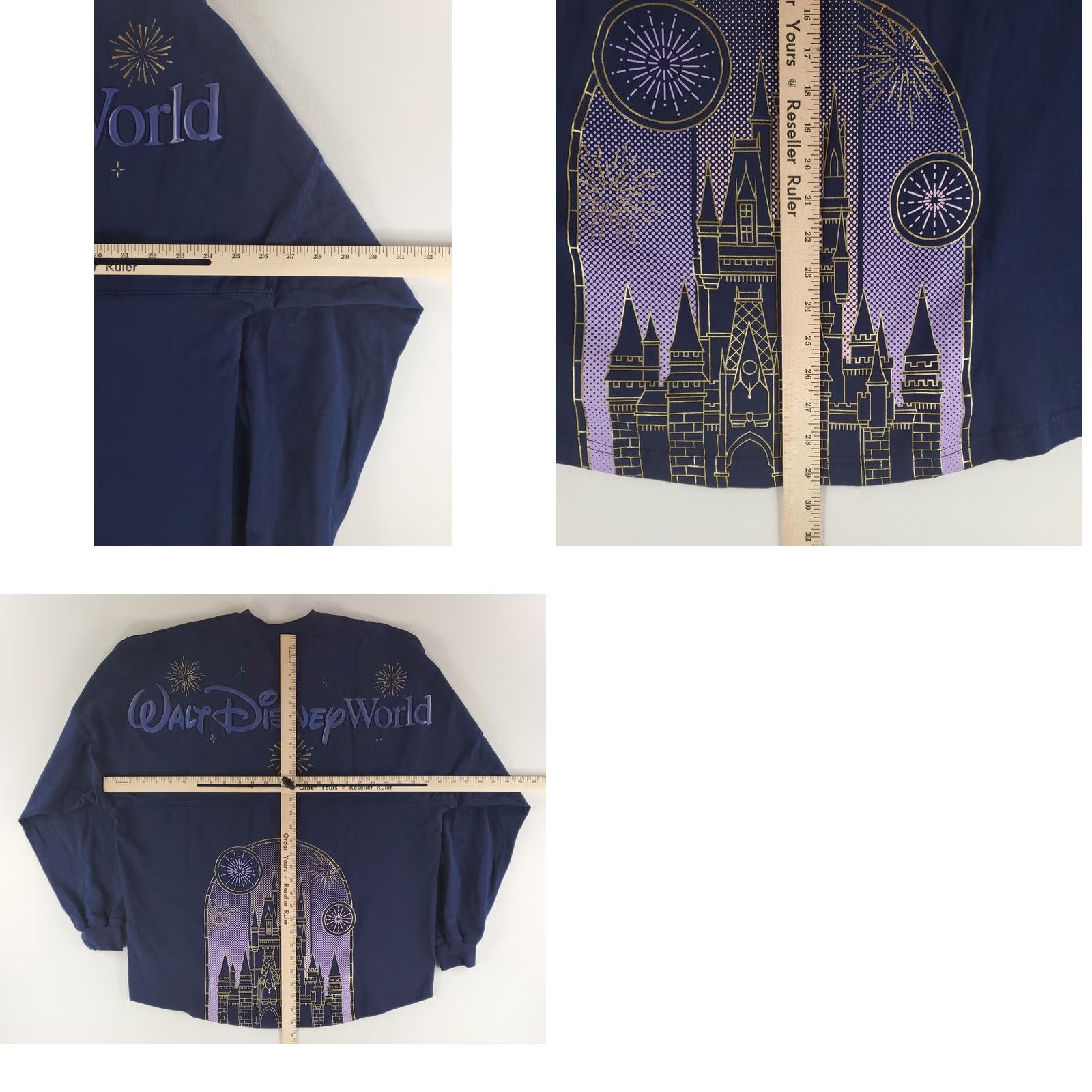 Disney Walt Disney World Spirit Jersey Blue Long Sleeve Cinderella Castle Mens XL Size US XL / EU 56 / 4 - 8 Thumbnail