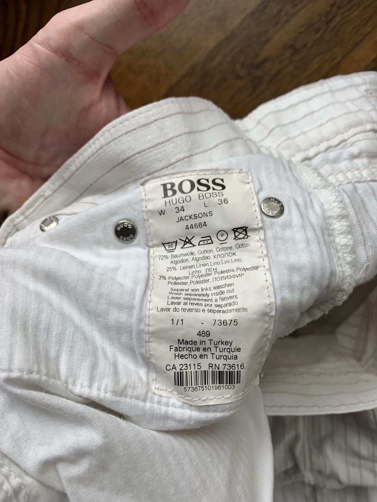 Hugo Vintage Hugo Boss Pants Pinstripe Pants White Jeans Jacksons Size US 34 / EU 50 - 7 Thumbnail
