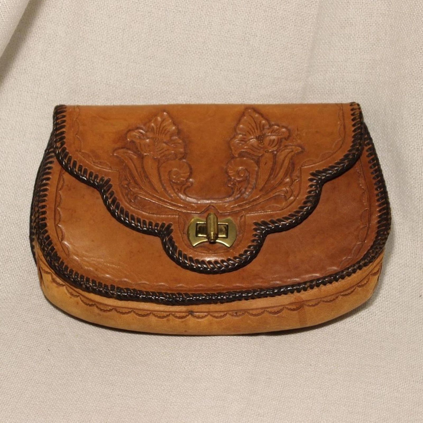 Other Vintage Stamped Leather Clutch Purse Size ONE SIZE - 1 Thumbnail