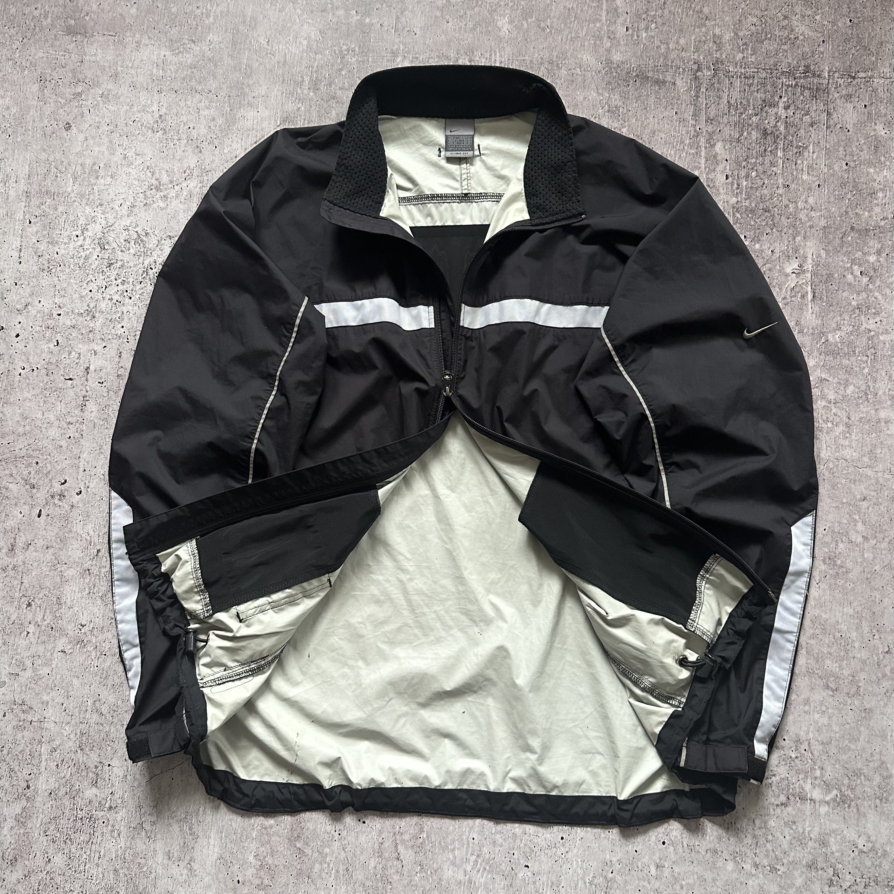 Nike × Vintage Nike y2k Vintage Swoosh Logo Nylon Drill Track Jacket Size US XL / EU 56 / 4 - 7 Thumbnail