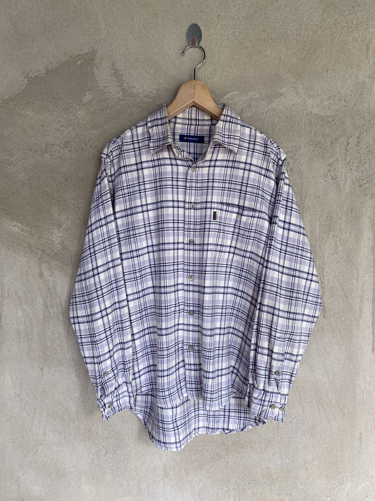 Flannel Vintage Golden Bear Plaid Tartan Flannel Shirt Size US M / EU 48-50 / 2 - 2 Thumbnail