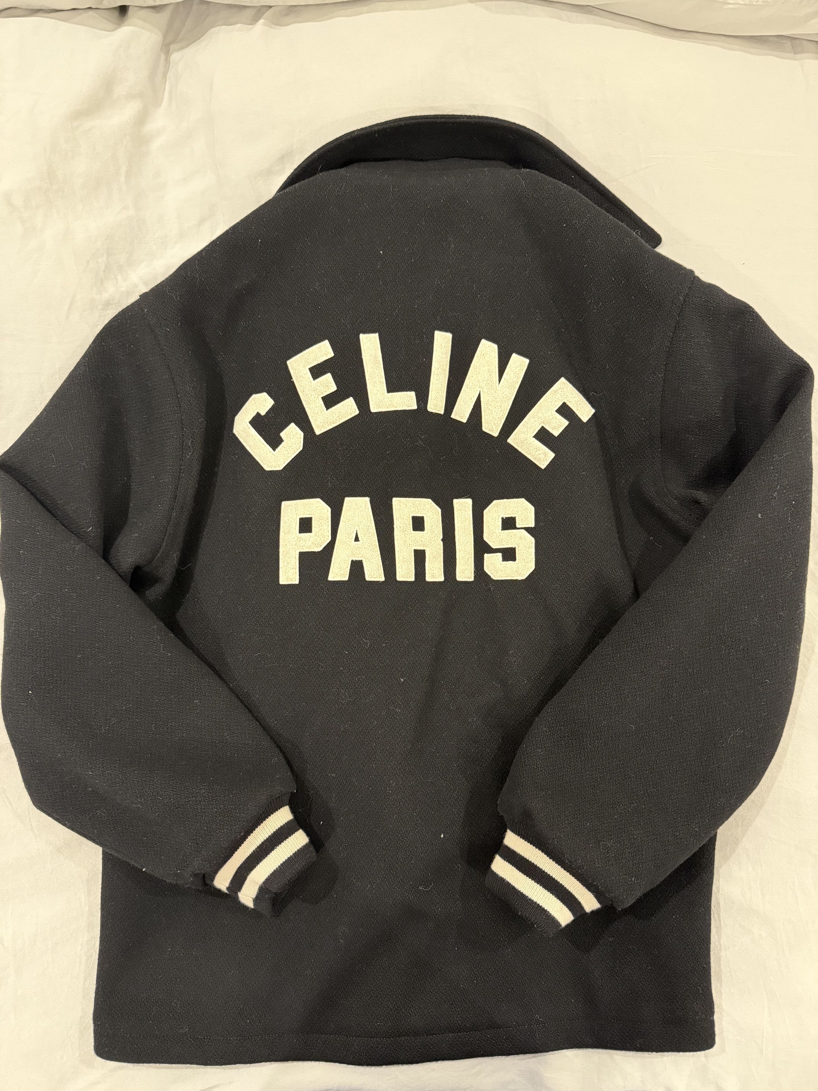 Celine Celine baseball teddy jacket in textured wool Size US S / EU 44-46 / 1 - 4 Thumbnail