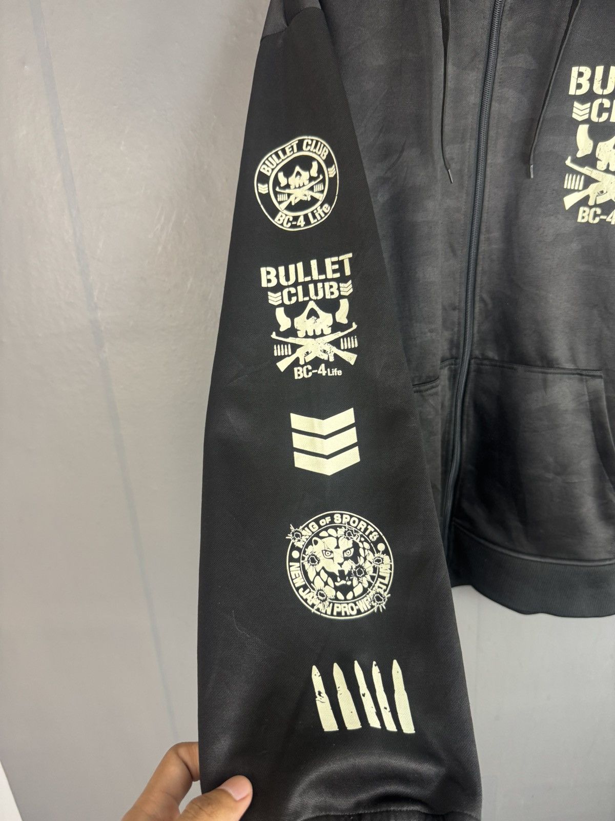 Japanese Brand × Vintage Vintage Bullet Club Zipper Hoodie by New Japan Pro Wresling Size US XXL / EU 58 / 5 - 3 Thumbnail
