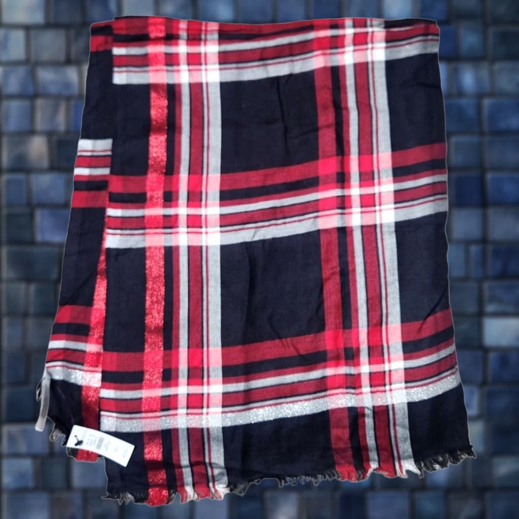 Talbots Talbots Scarf Plaid 75" x 29" Modal Knit Rectangle Multicolor Women Adults? (remove unclear) Size ONE SIZE - 1 Thumbnail