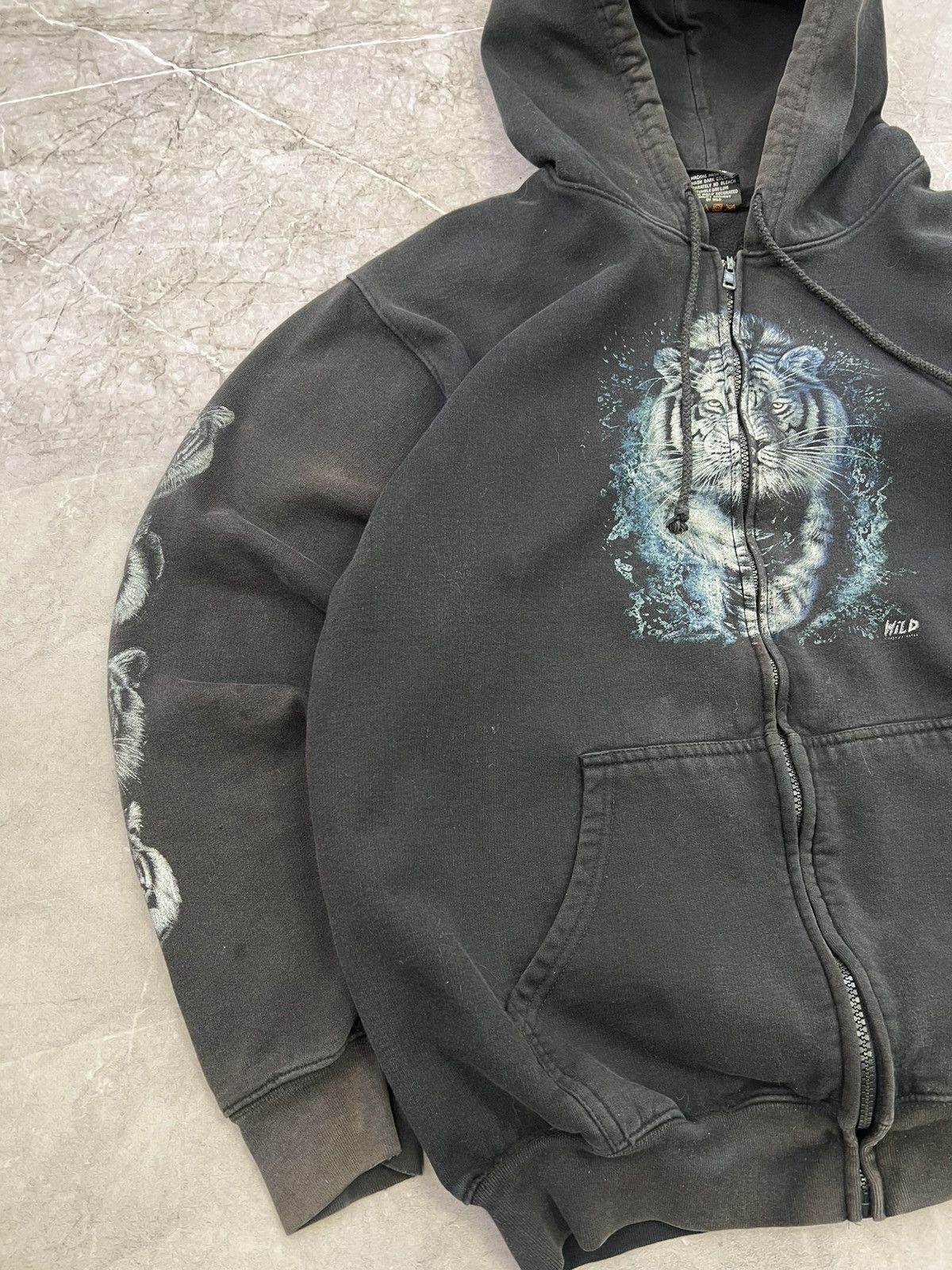 Harley Davidson × Japanese Brand Tiger Vintage Y2K Harley Davidson Sun faded Hoodie Flame Size US L / EU 52-54 / 3 - 5 Thumbnail