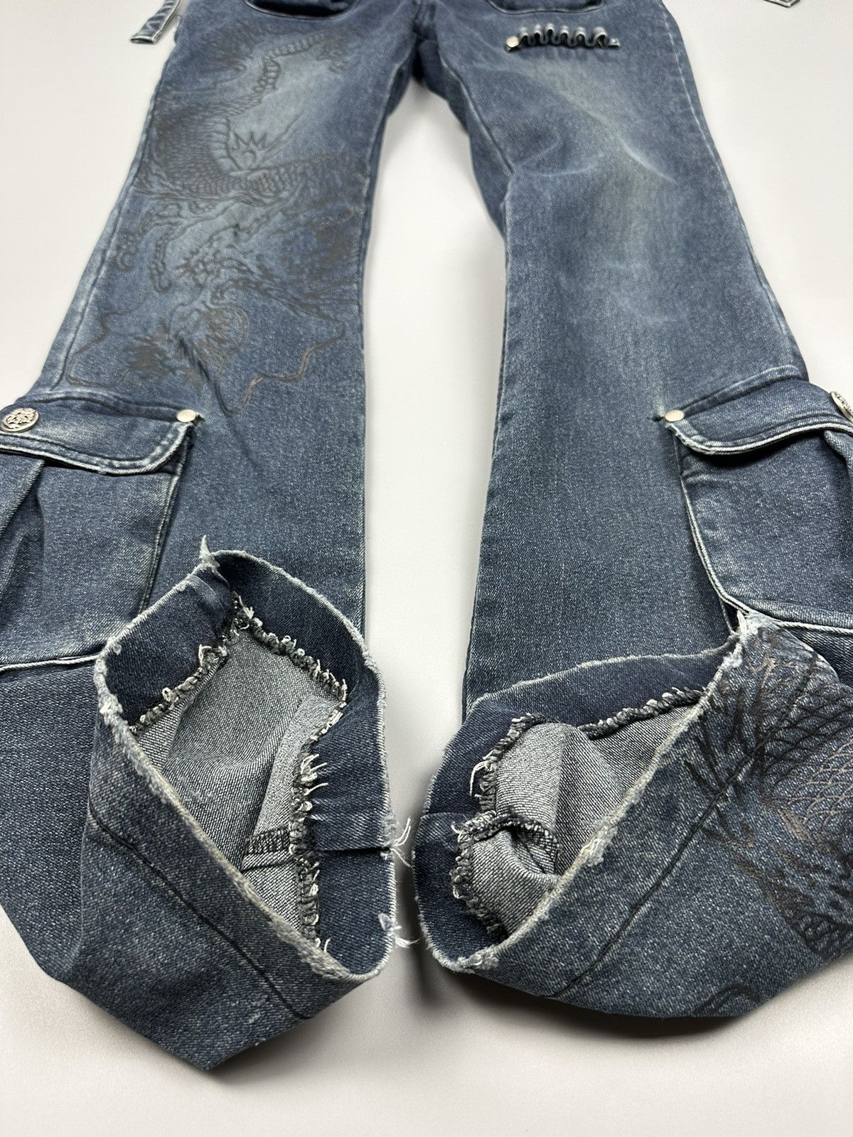 Japanese Brand × Seditionaries 🔥Rare🔥Cutie Flash Dragon Bondage Multipocket Flared Jeans Size US 29 - 12 Thumbnail
