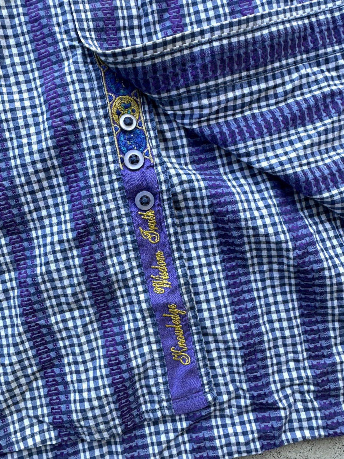 Robert Graham Robert Graham Shirt Men Side Xl Flip Cuff Gingham Floral Size US XL / EU 56 / 4 - 5 Thumbnail