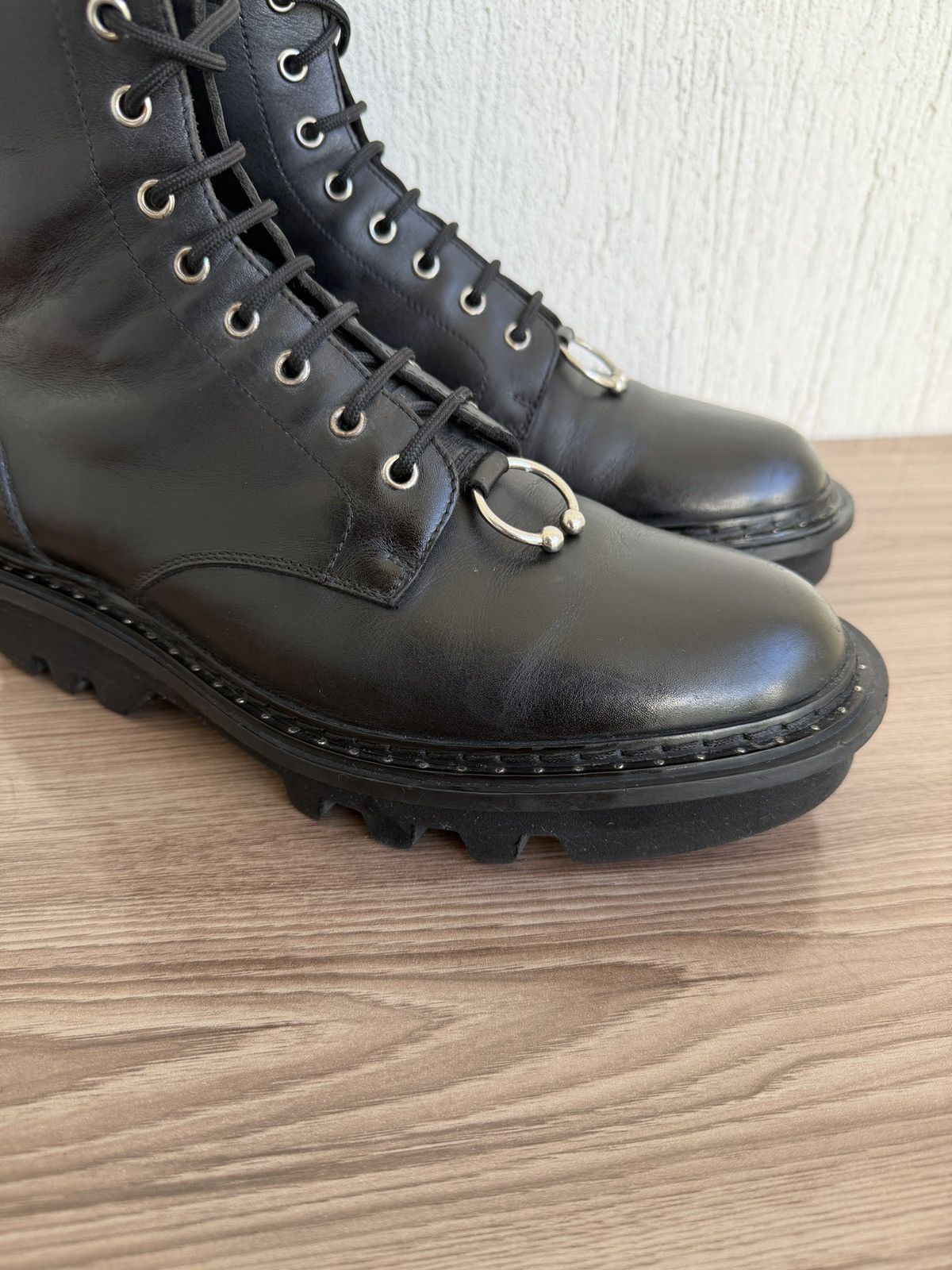 Neil Barrett Fw15 pierced punk boot like Balenciaga strike boots Size US 9 / EU 42 - 4 Thumbnail