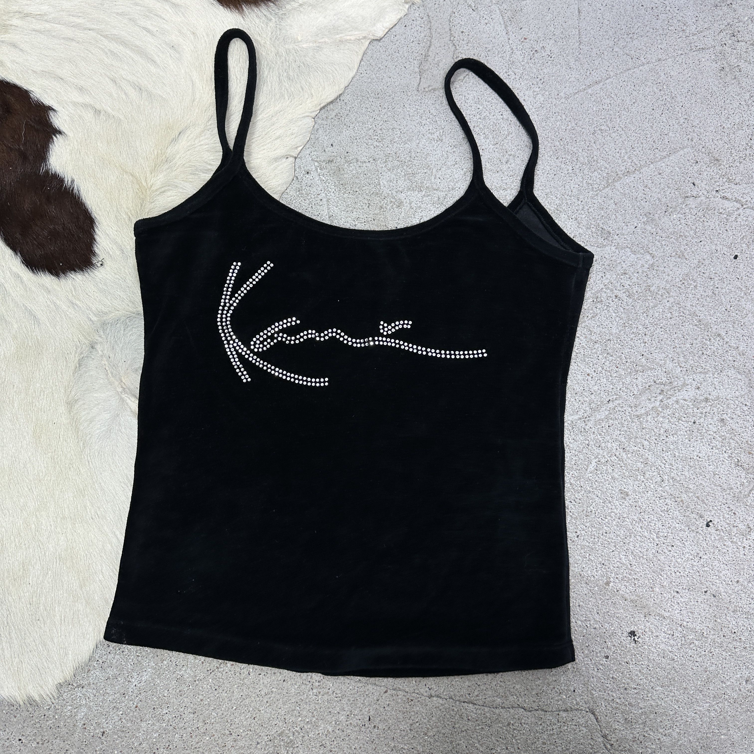Karl Kani Vintage Velvet Old Money Rhinestones Karl Kani Top Y2K Size XS / US 0-2 / IT 36-38 - 2 Thumbnail