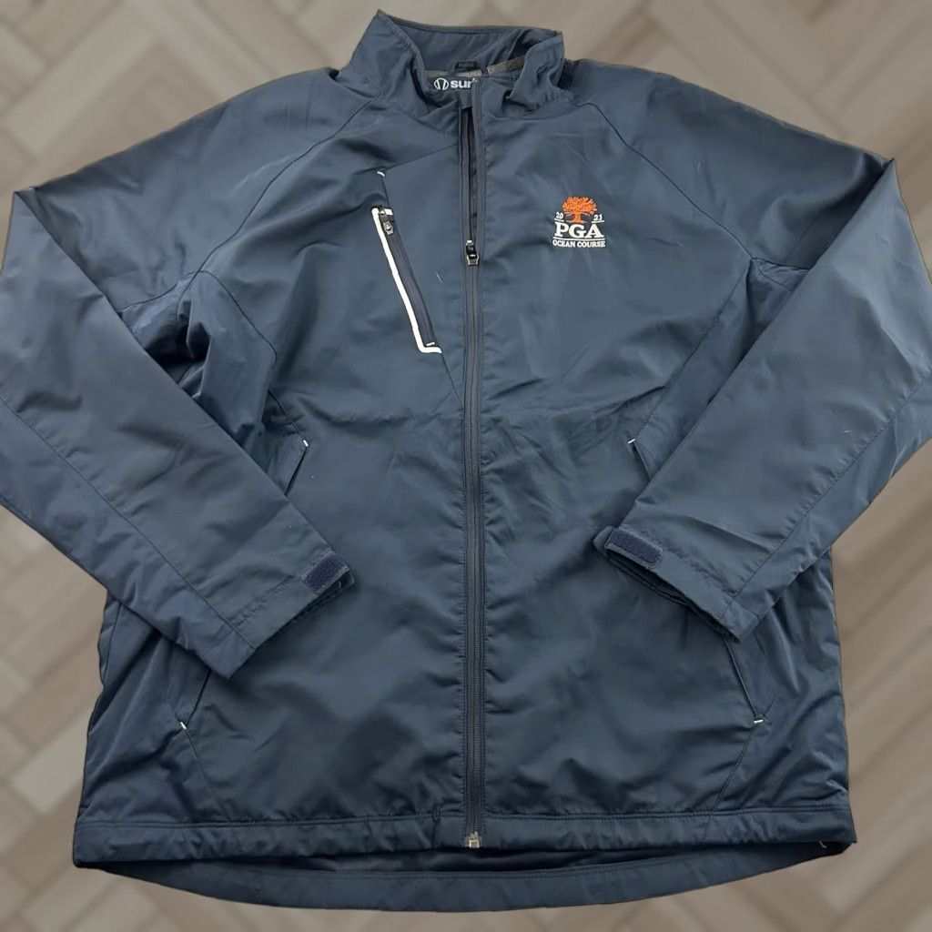 Vintage Sunice PGA 2021 Ocean Course Full Zip Windbreaker Jacket Men's L Blue Size US L / EU 52-54 / 3 - 1 Thumbnail