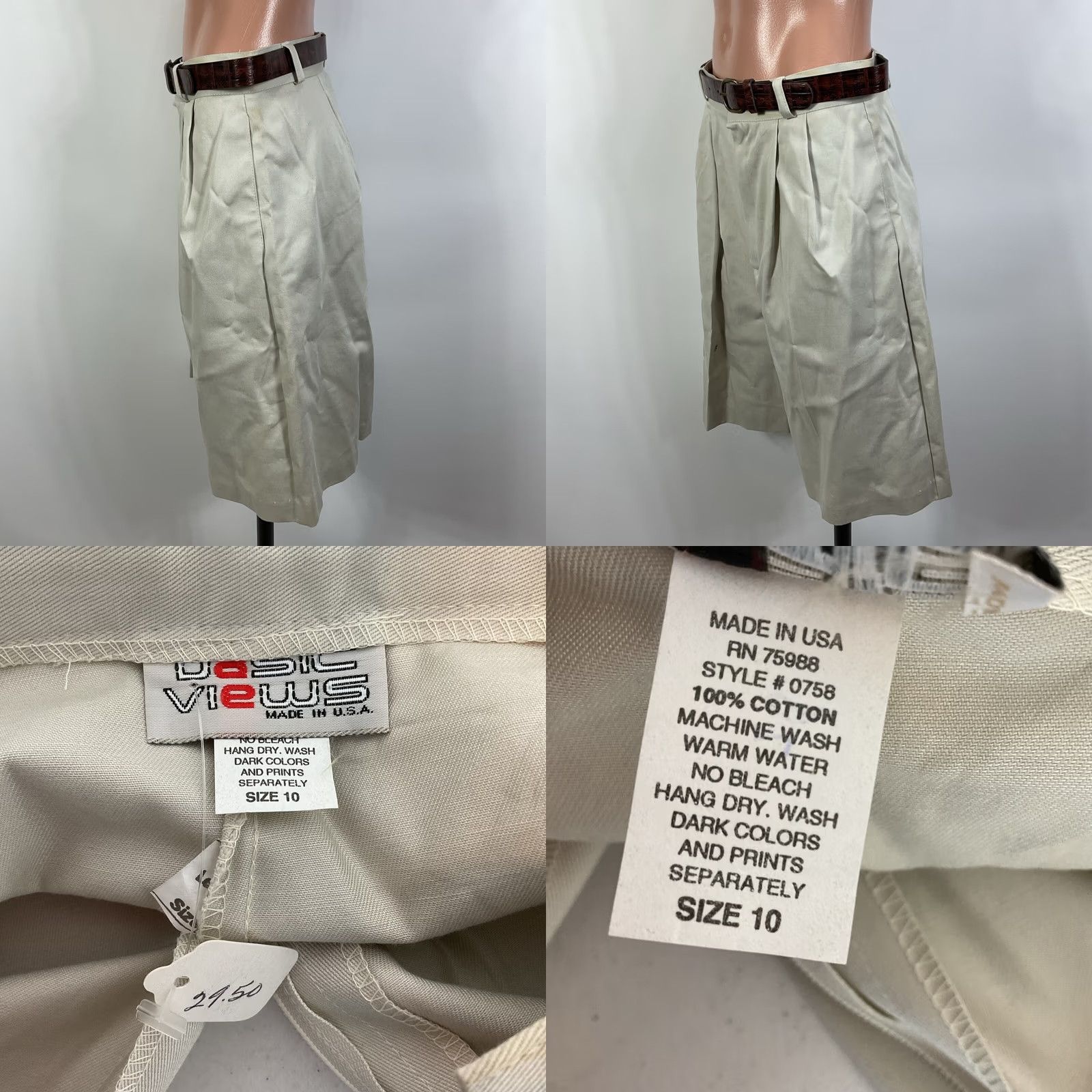 Vintage Vintage Basic Views Jorts Womens Sz 10 High Rise Jean Shorts 5-Pocket Denim Beige NWT 90s 80s Skater Relaxed Casual Adult Women Size 32" / US 10 / IT 46 - 8 Thumbnail