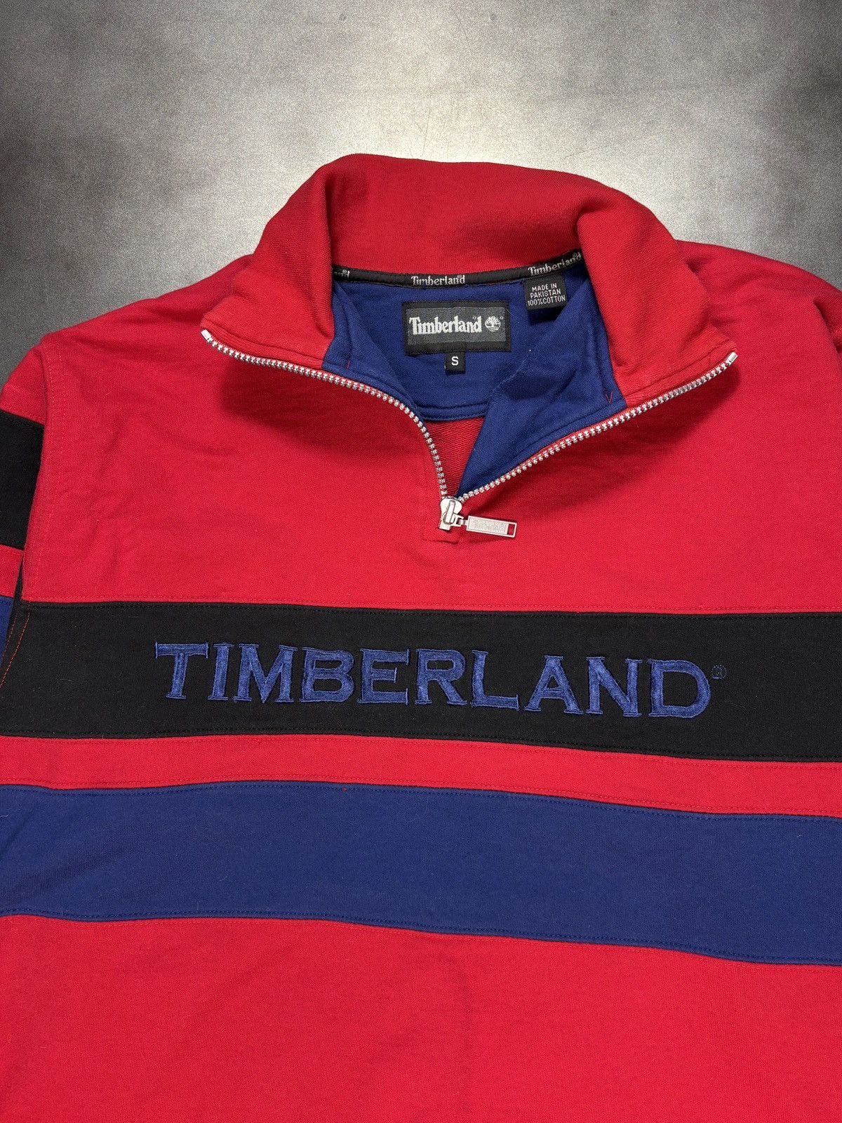 Timberland × Vintage 1990s Vintage Timberland Quarter Zip Sweatshirt Pullover 90s Size US S / EU 44-46 / 1 - 6 Thumbnail