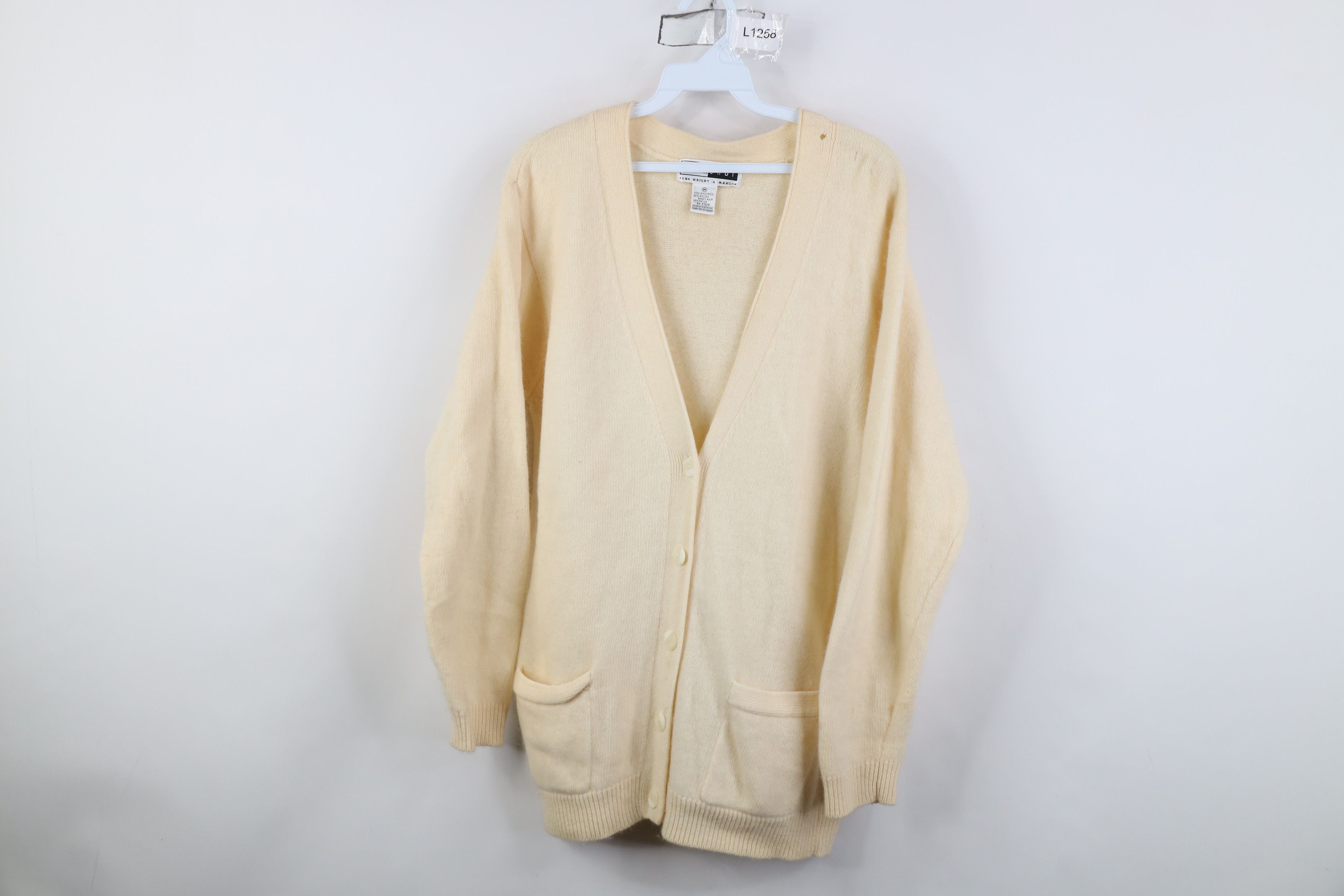 Vintage AS IS Vintage 90s Lambswool Angora Knit Cardigan Sweater Size M / US 6-8 / IT 42-44 - 1 Thumbnail