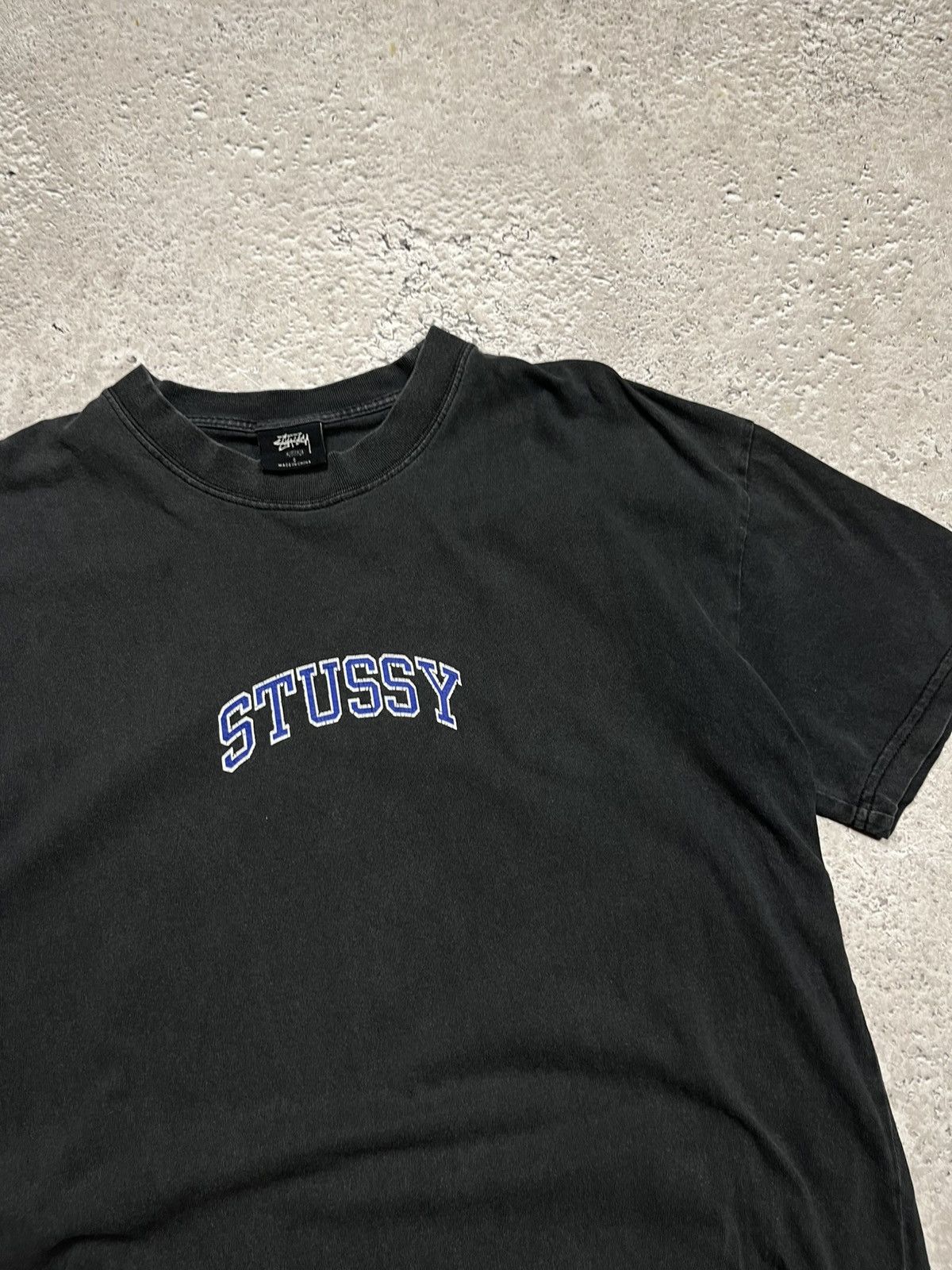 Stussy Stussy Washed Grey T-Shirt Small Blue Arch Logo Streetwear Size US S / EU 44-46 / 1 - 6 Thumbnail