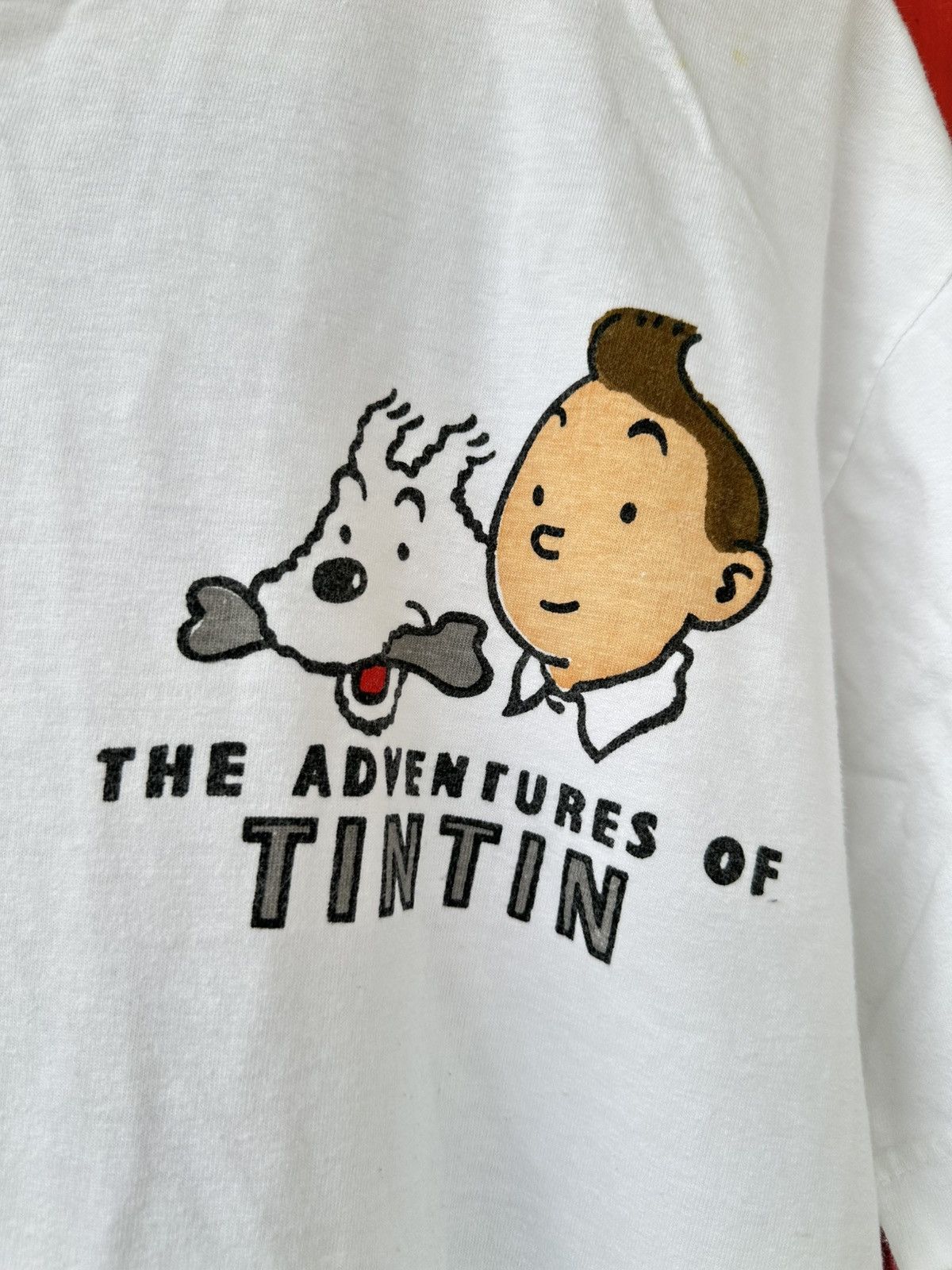 Vintage Vintage 90s The Adventure Of Tintin The Blue Lotus Tee Size US L / EU 52-54 / 3 - 4 Thumbnail