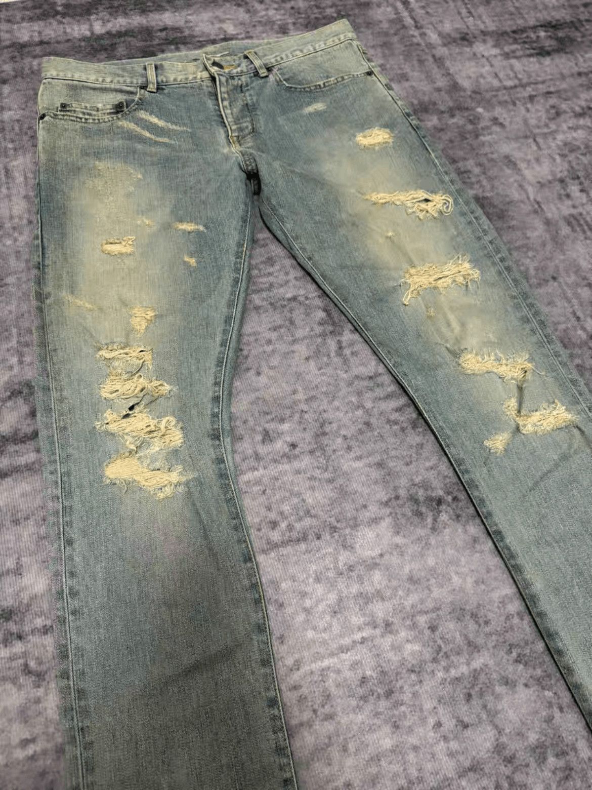 Saint Laurent Paris Saint Laurent Paris by Hedi 14SS Distressed D02 Denim-2508 Size US 32 / EU 48 - 3 Thumbnail