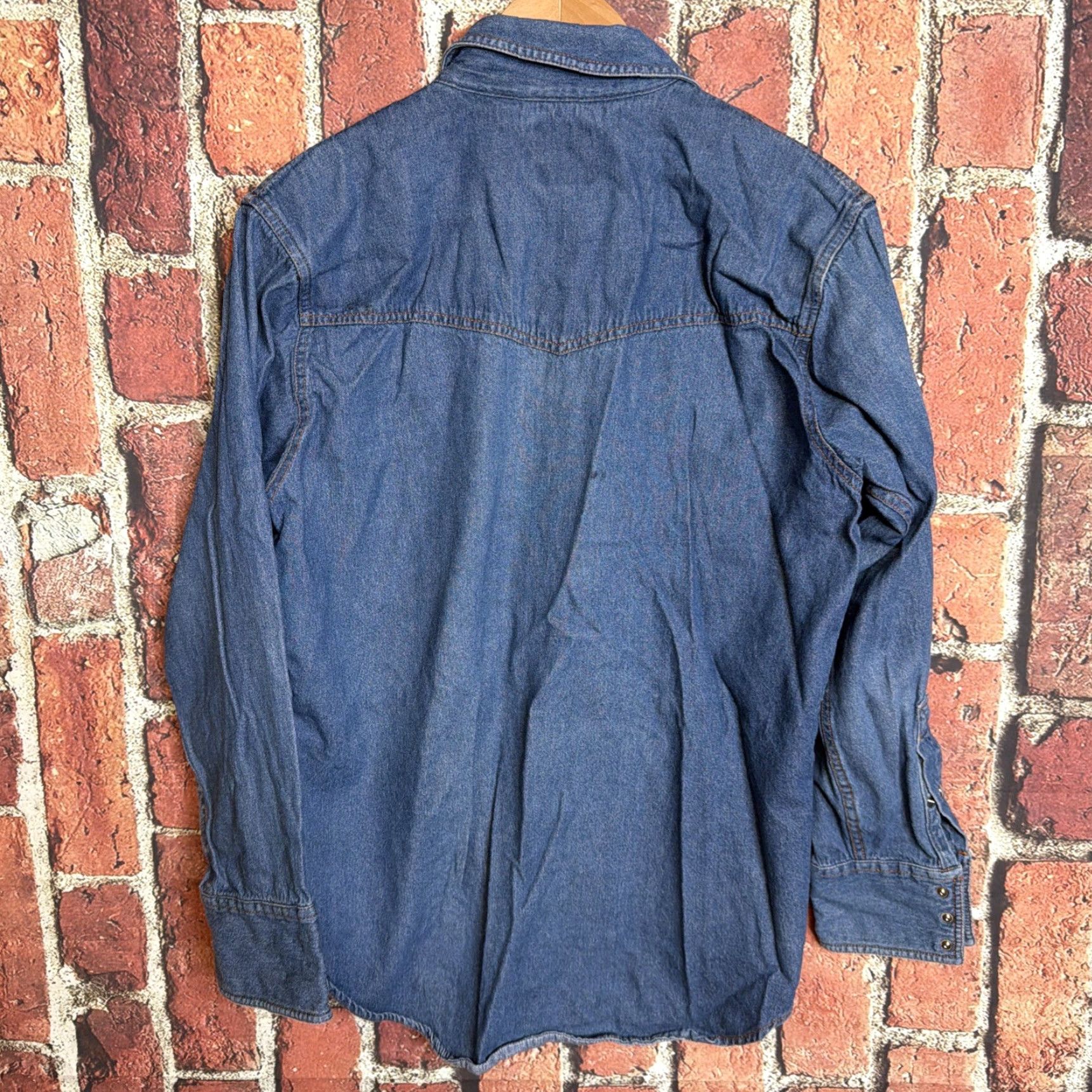 Vintage Ely Cattleman Shirt Men M Denim Pearl Snap Flap Pocket Workwear Western Blue Size US M / EU 48-50 / 2 - 4 Thumbnail