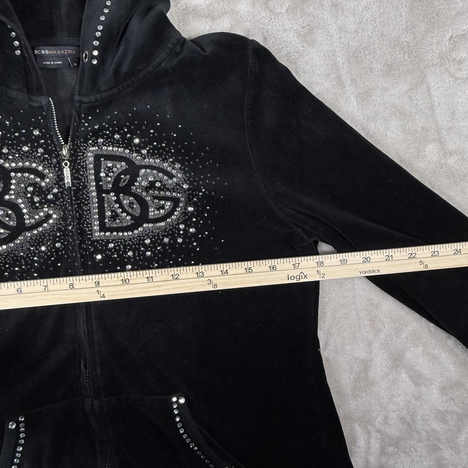 Bcbgmaxazria BCBG Sweater Women's XL Black Vintage Y2K Embellished Hoodie Size XL / US 12-14 / IT 48-50 - 8 Thumbnail