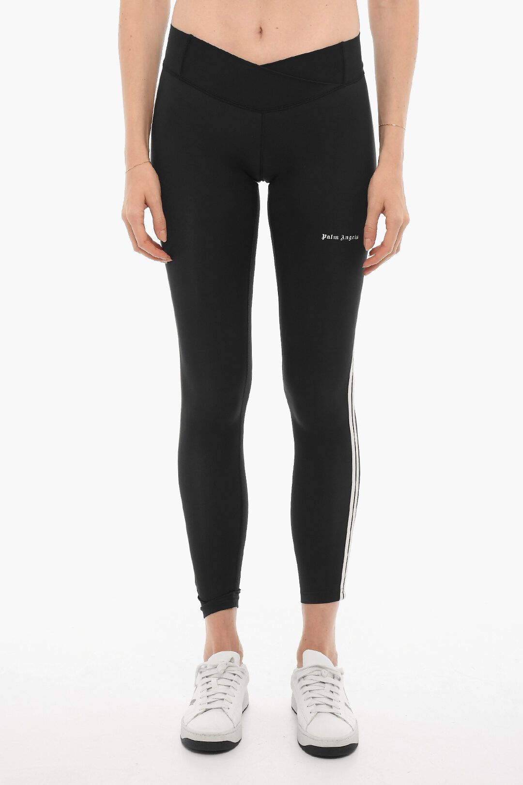 og1mm0724 Solid Color Active Leggings in Black