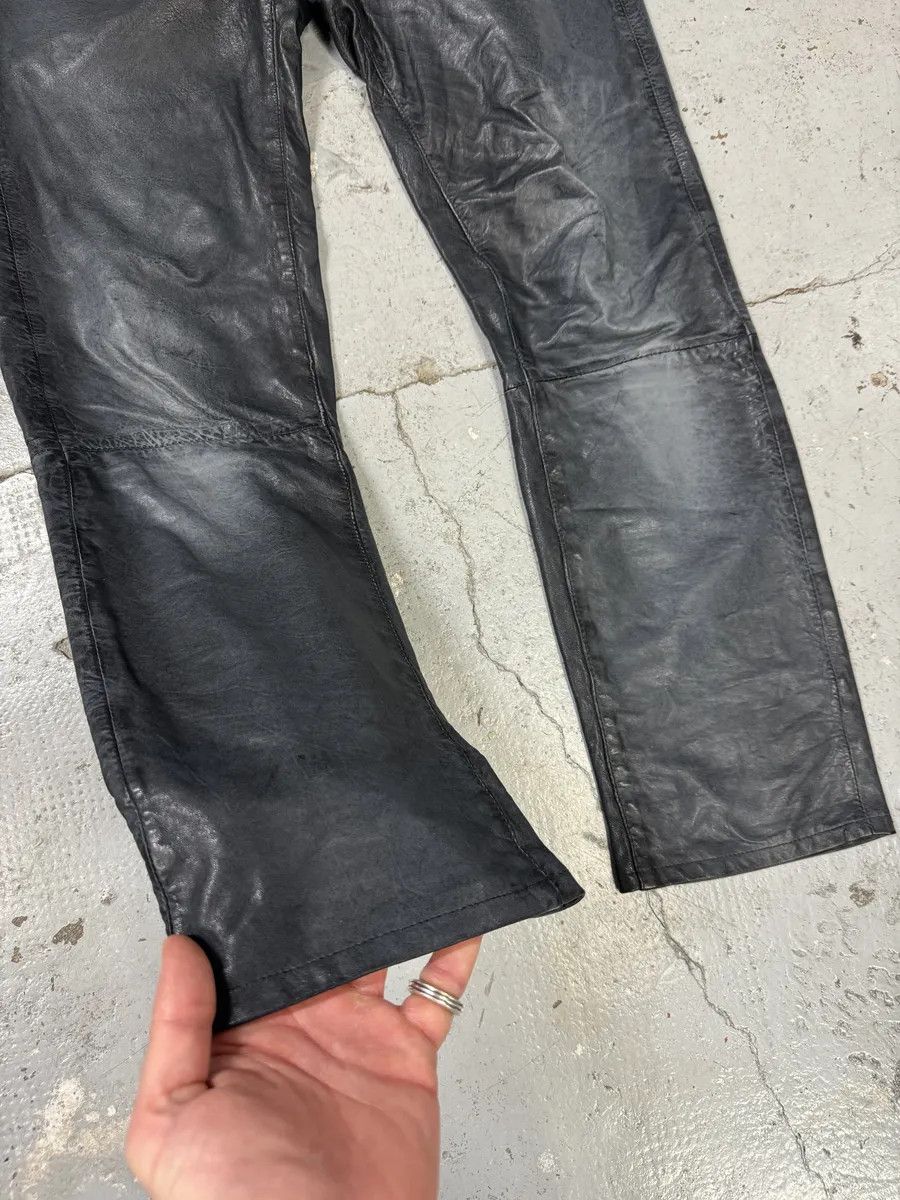Armani × Designer × Vintage 2000s Armani Navy Lamb Leather Slim Pants Size US 30 / EU 46 - 6 Thumbnail