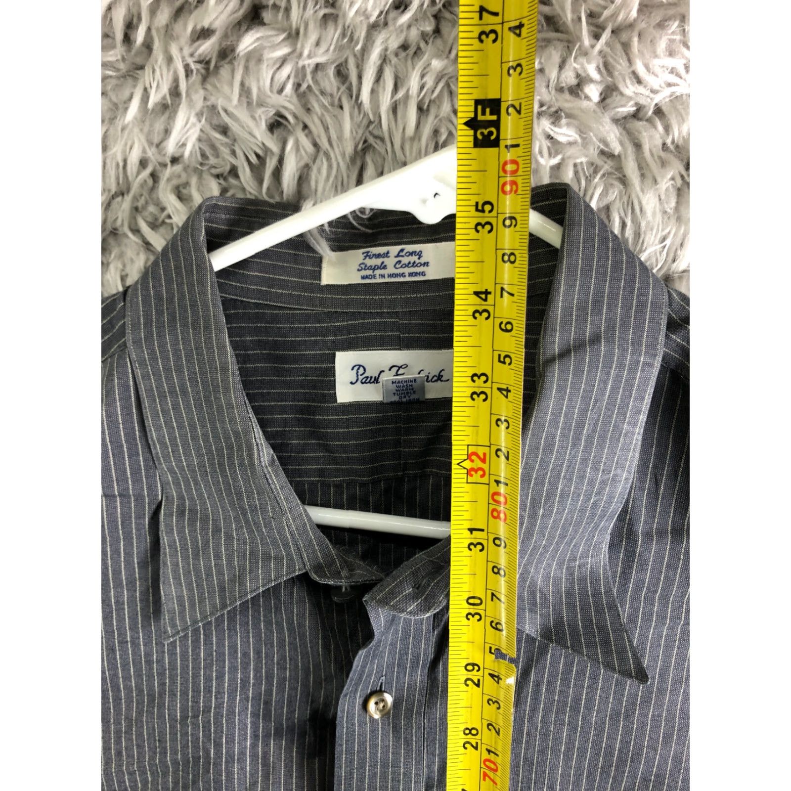 Vintage Paul Fredrick Shirt Size 18 34 Mens Gray Striped Long Sleeve Spread Collar Shirt Size US XXL / EU 58 / 5 - 5 Thumbnail