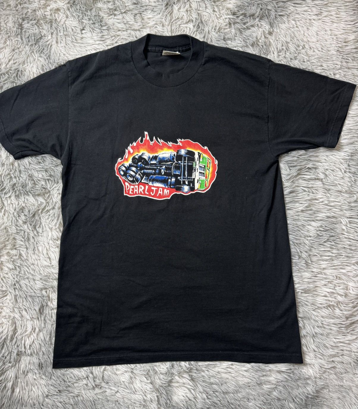 Vintage Vintage Pearl Jam Nightmare Flaming Truck 90’s Size US L / EU 52-54 / 3 - 1 Thumbnail