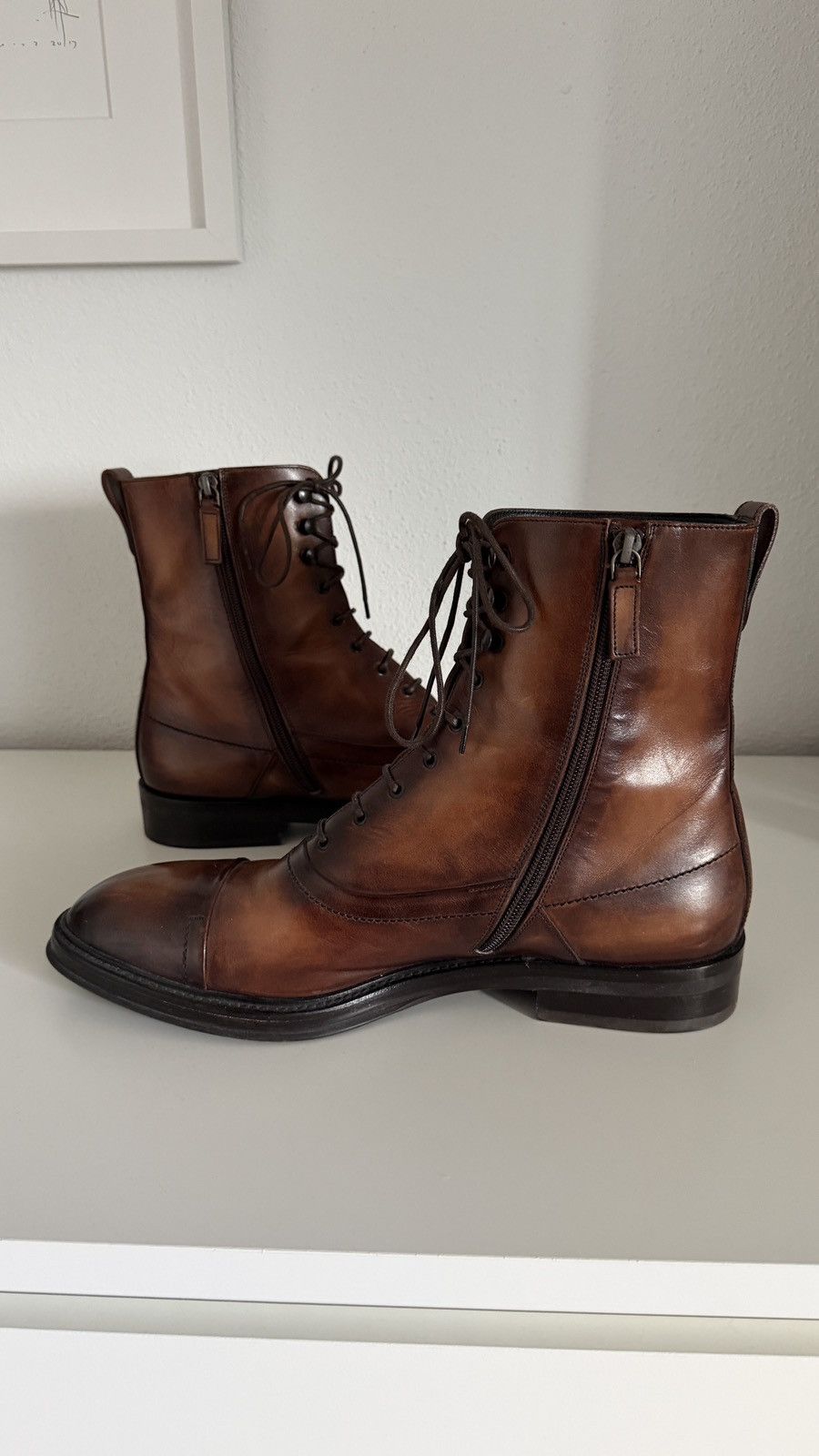 Berluti 2017 Haider Ackermann Brown Leather Bergen Zip Boots 44 Size US 11 / EU 44 - 4 Thumbnail