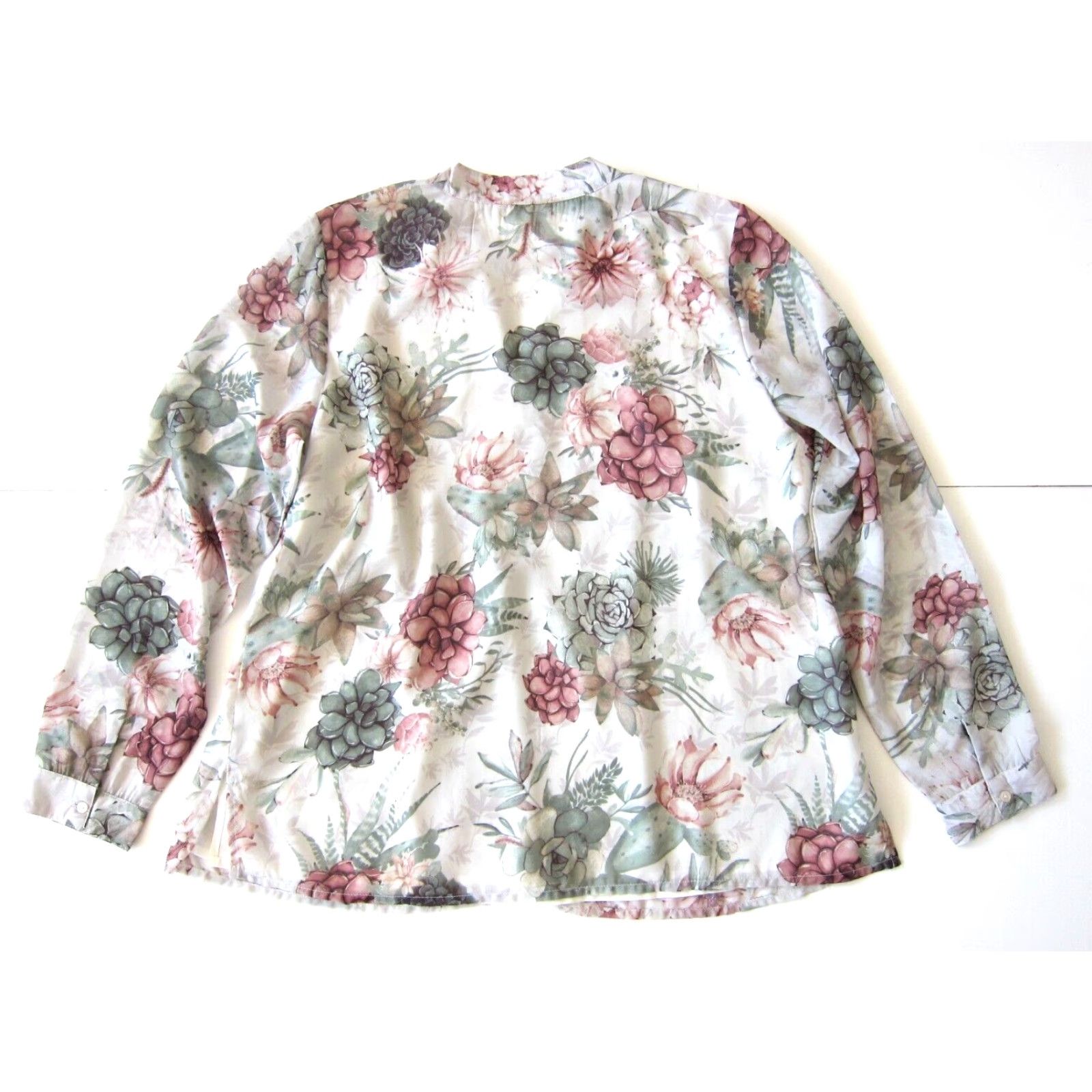 Coldwater Creek Coldwater Creek Blouse Shirt Women's V-Neck Floral Pink Long Sleeve Tunic Large 14 Size L / US 10 / IT 46 - 2 Thumbnail