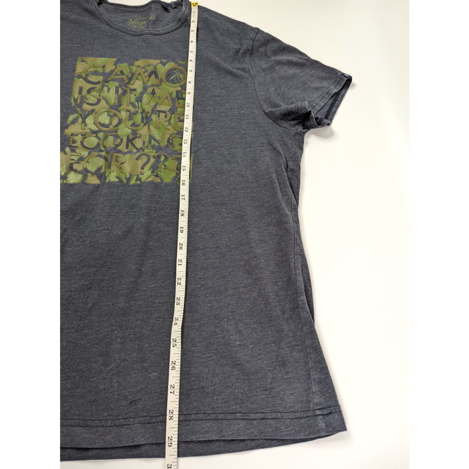 Original Penguin Original Penguin T-Shirt XL Navy Blue Camo 100% Cotton Short Sleeve Crew Neck Unisex Adults Vintage No Size XL / US 12-14 / IT 48-50 - 4 Thumbnail