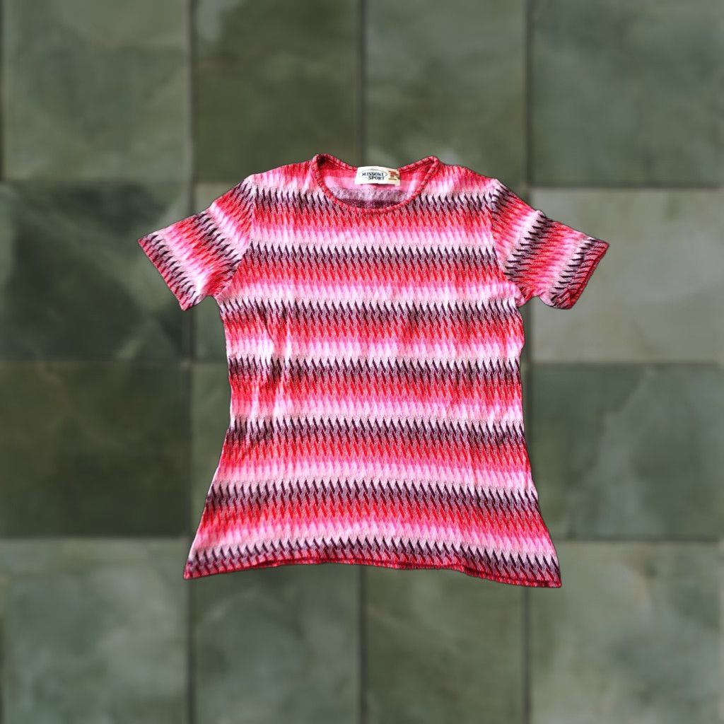 Missoni Missoni SPORT T-Shirt WOMEN Red 42 XS Zig Zag Knit Tunic Tee AUTHENTIC Size M / US 6-8 / IT 42-44 - 1 Thumbnail