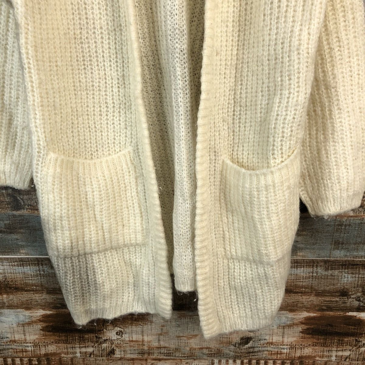 Homespun Knitwear × Japanese Brand PX White vintage Cardigan Knitwear #A2213 Size L / US 10 / IT 46 - 6 Thumbnail