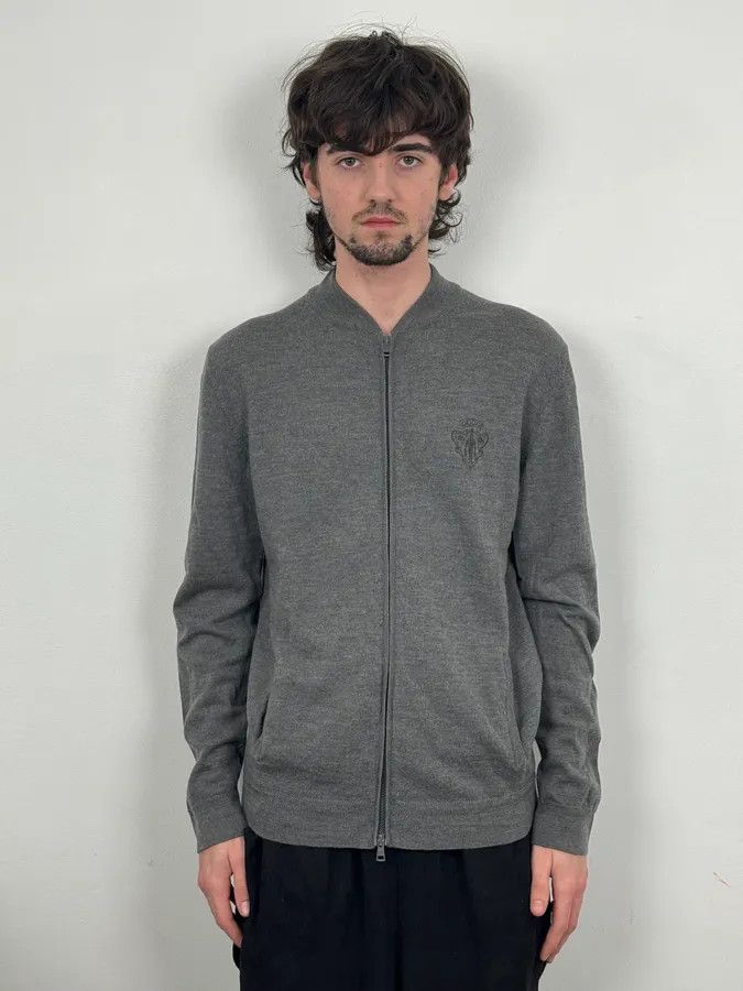 Gucci AW2010 Gucci Dark Grey Wool Embroidered Logo Zip-up Sweater Size US M / EU 48-50 / 2 - 2 Thumbnail