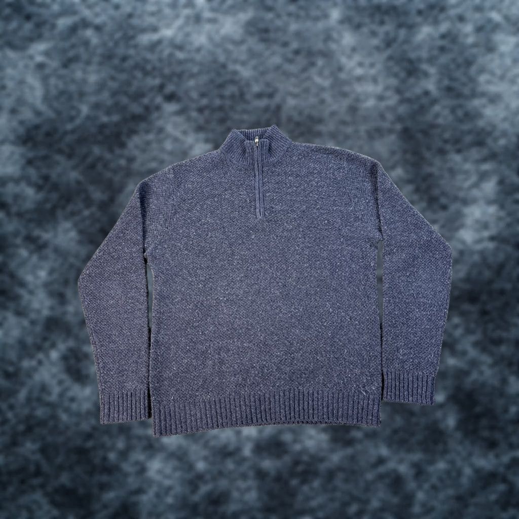 Saks Fifth Avenue Saks Fifth Avenue Sweater Mens M Blue Cashmere Mock Neck Quarter Zip Pullover Size US M / EU 48-50 / 2 - 1 Thumbnail