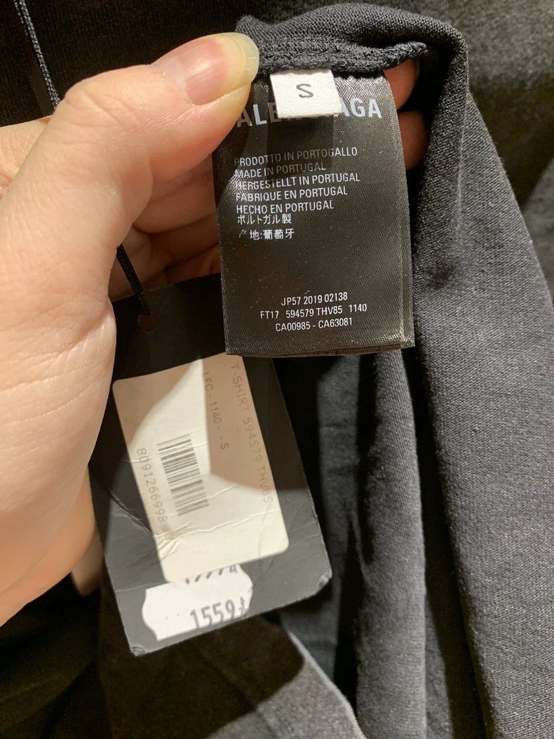 Balenciaga Balenciaga Washed Gray Wheat Pattern Short Sleeve, Luxurio Size US S / EU 44-46 / 1 - 5 Thumbnail
