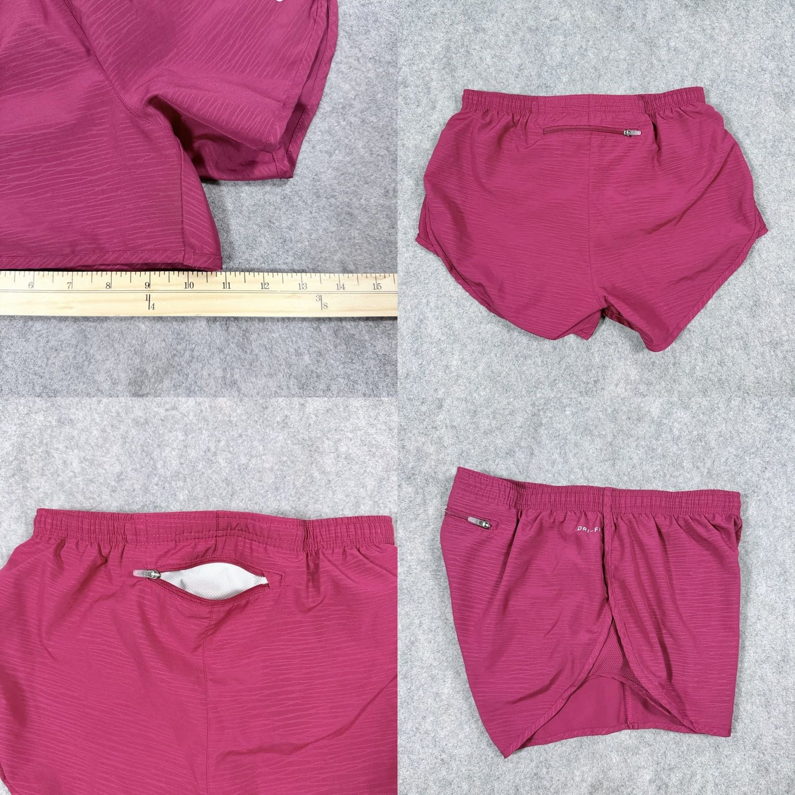 Nike Nike Dri-Fit Running Shorts Women's XS Magenta Red Color Logo Pockets Quick Dry 3.5 Inseam Athletic Summer Activewear Size 26" / US 2 / IT 38 - 10 Thumbnail