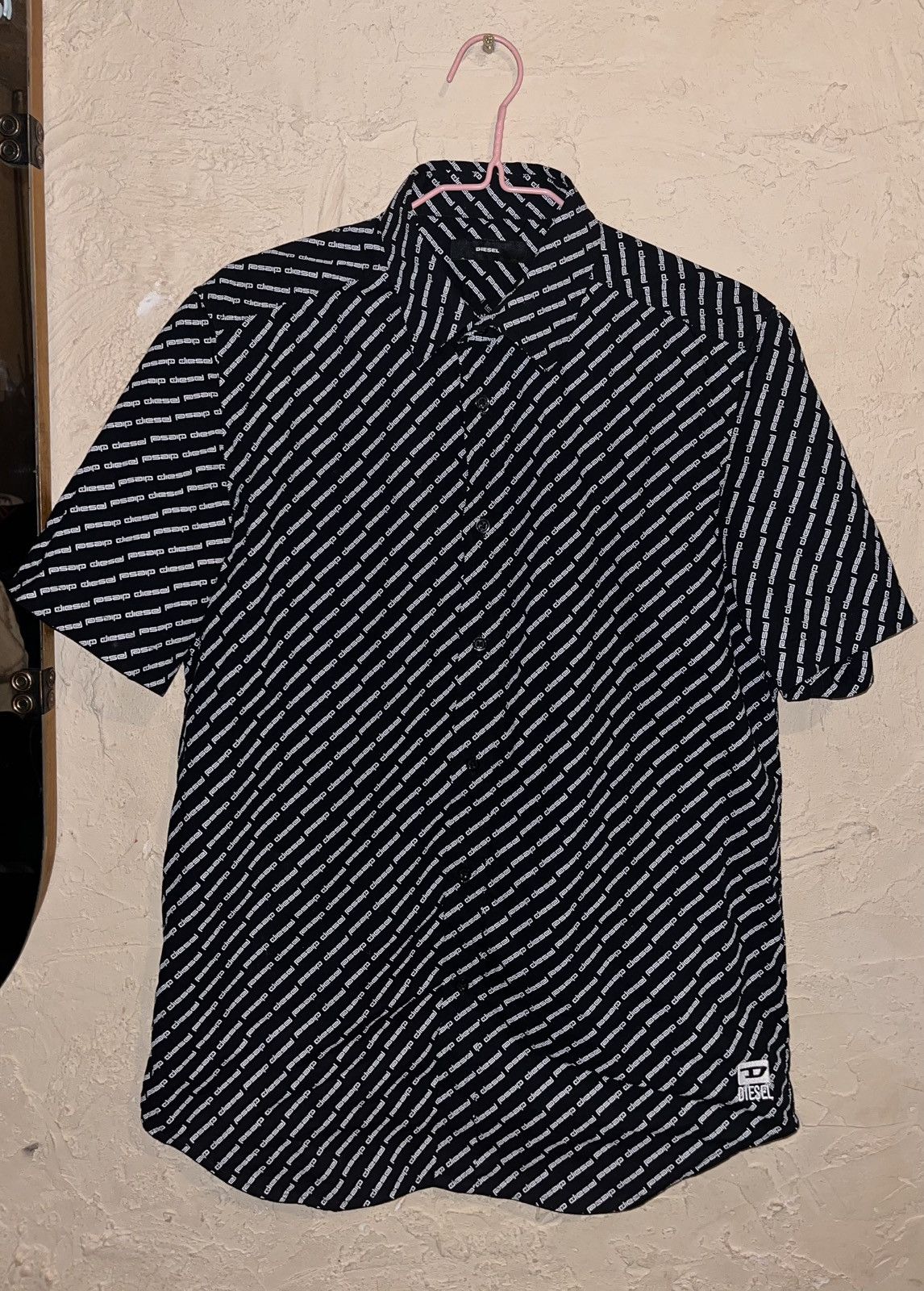 Diesel Vintage Diesel Shirt Short Sleeve Button up Multilogo Size US S / EU 44-46 / 1 - 1 Thumbnail