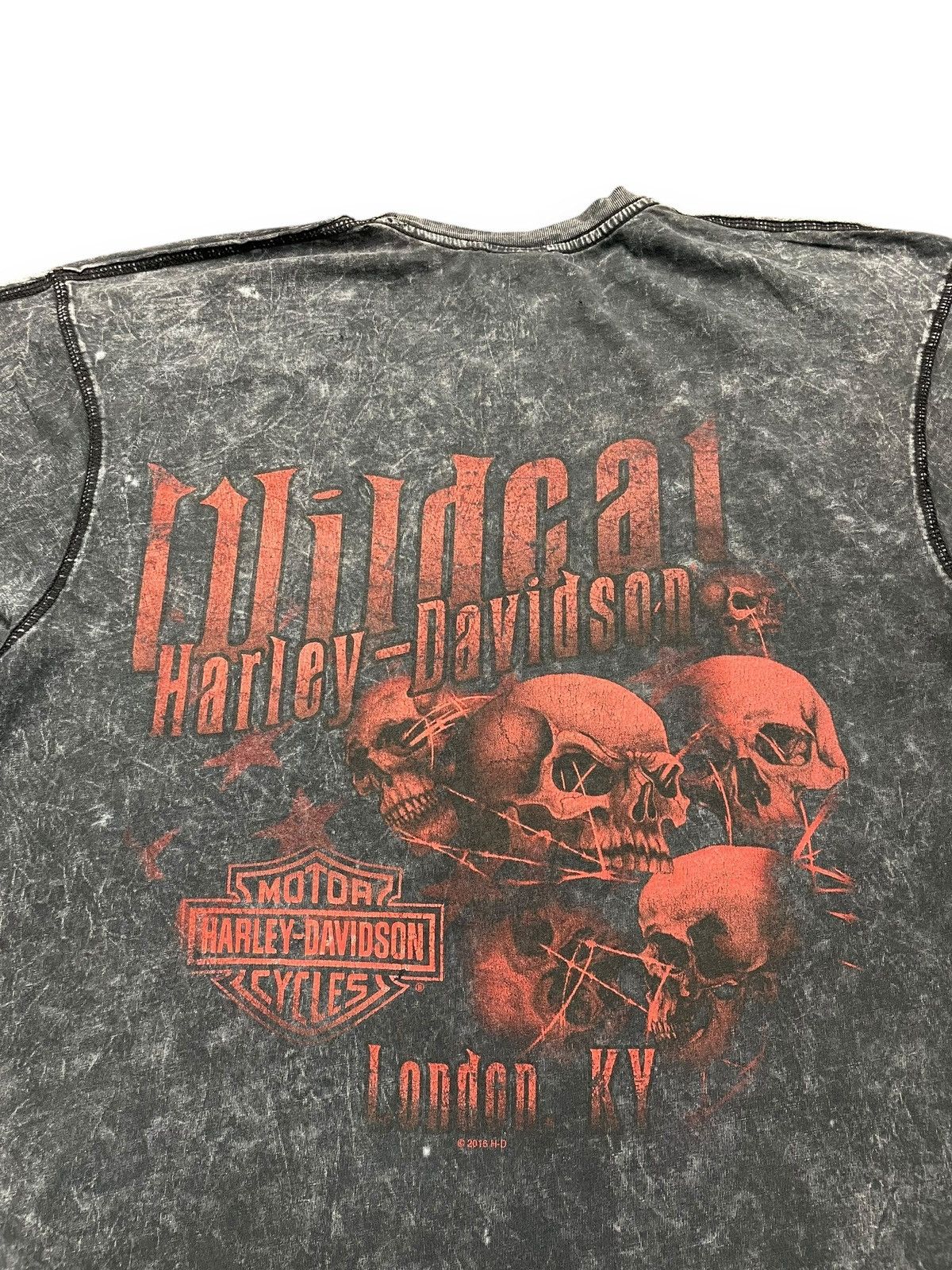 Affliction × Harley Davidson × If Six Was Nine Y2K Harley Davidson Skull Thrashed Shirt Size US M / EU 48-50 / 2 - 4 Thumbnail