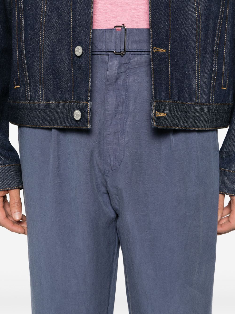Officine Generale Officine Generale Men's Hugo Pleated Trousers Size US 32 / EU 48 - 3 Thumbnail