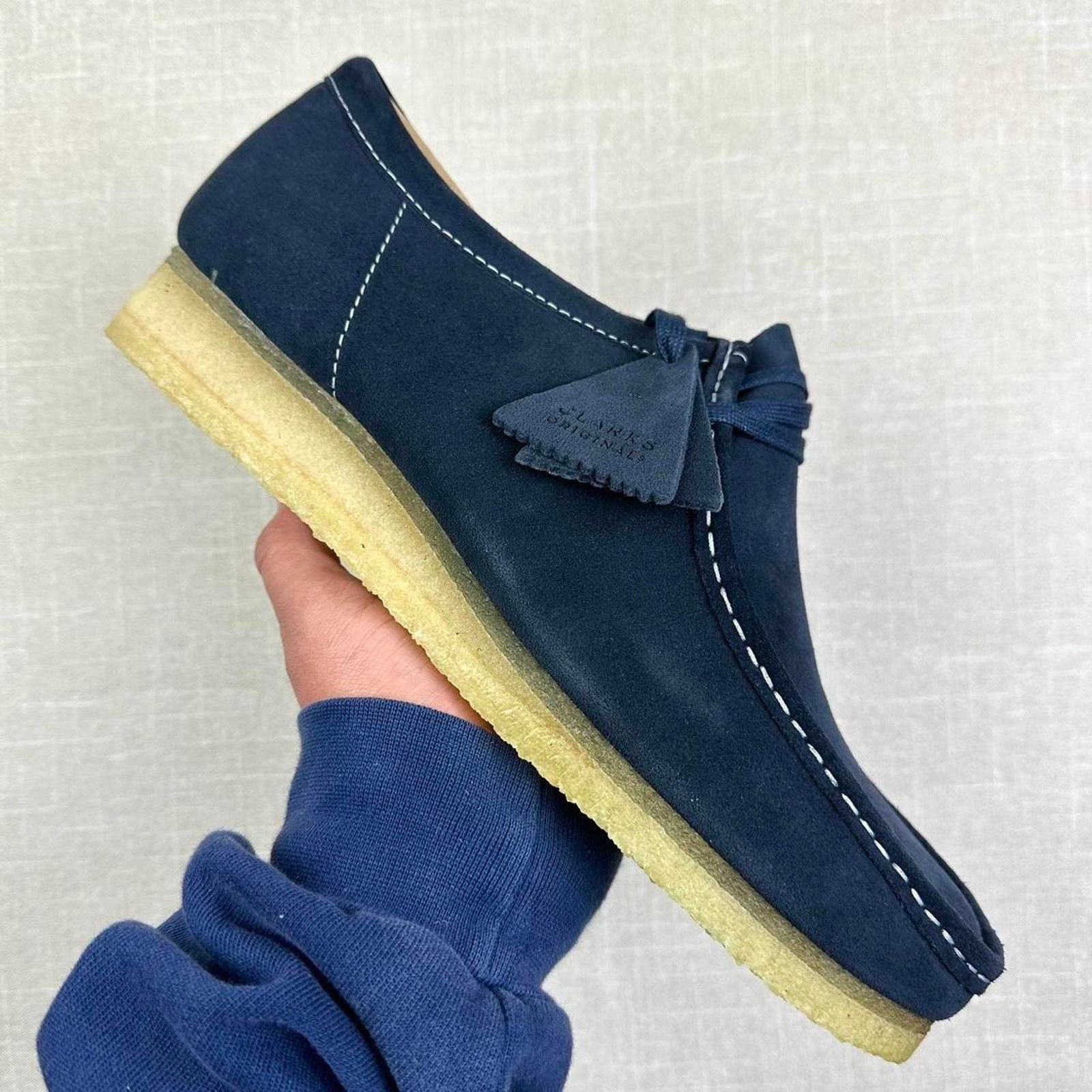 Clarks Wallabee Blue Ink Suede