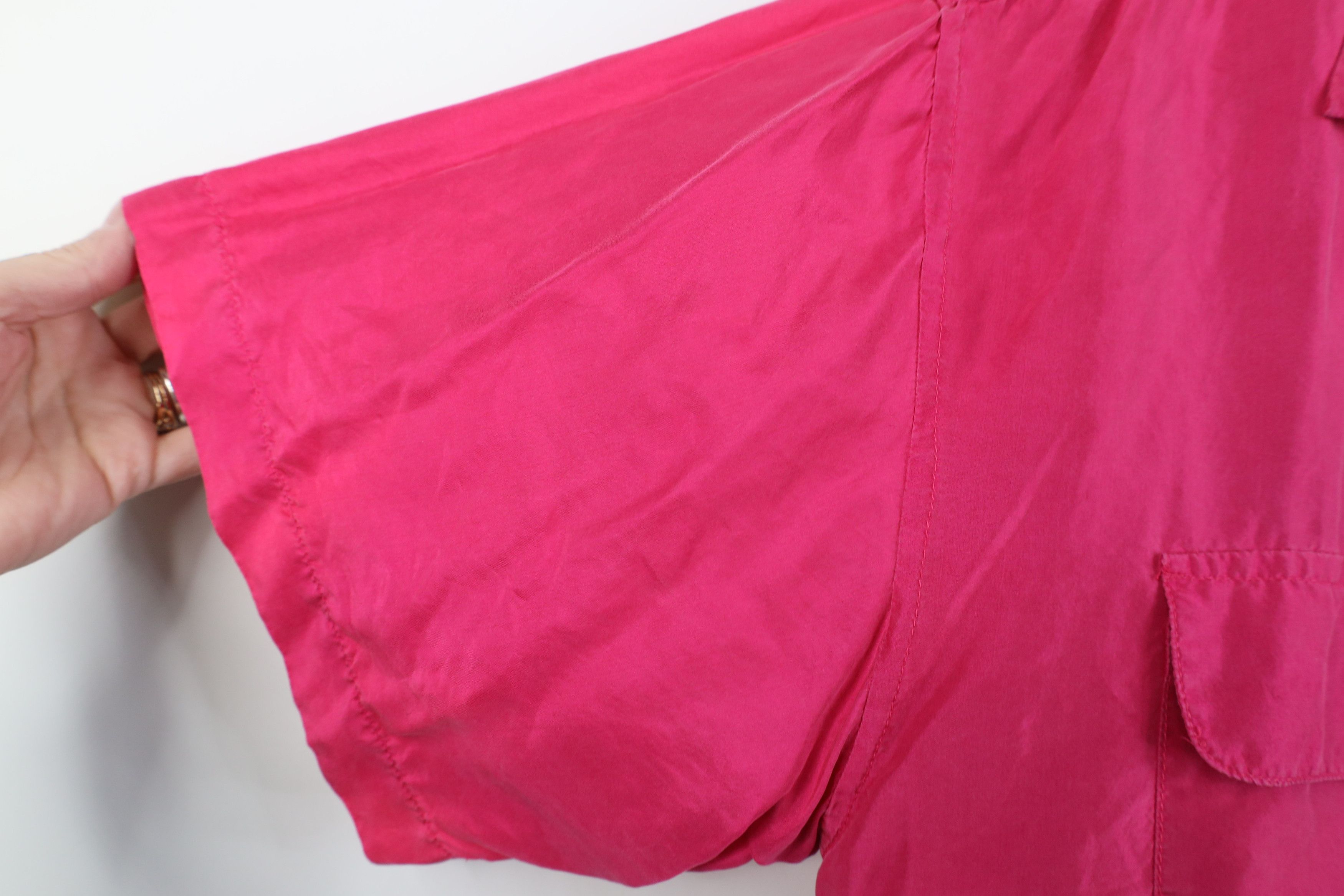 Vintage Vintage 90s Streetwear Silk Collared Button Shirt Pink Size L / US 10 / IT 46 - 7 Thumbnail