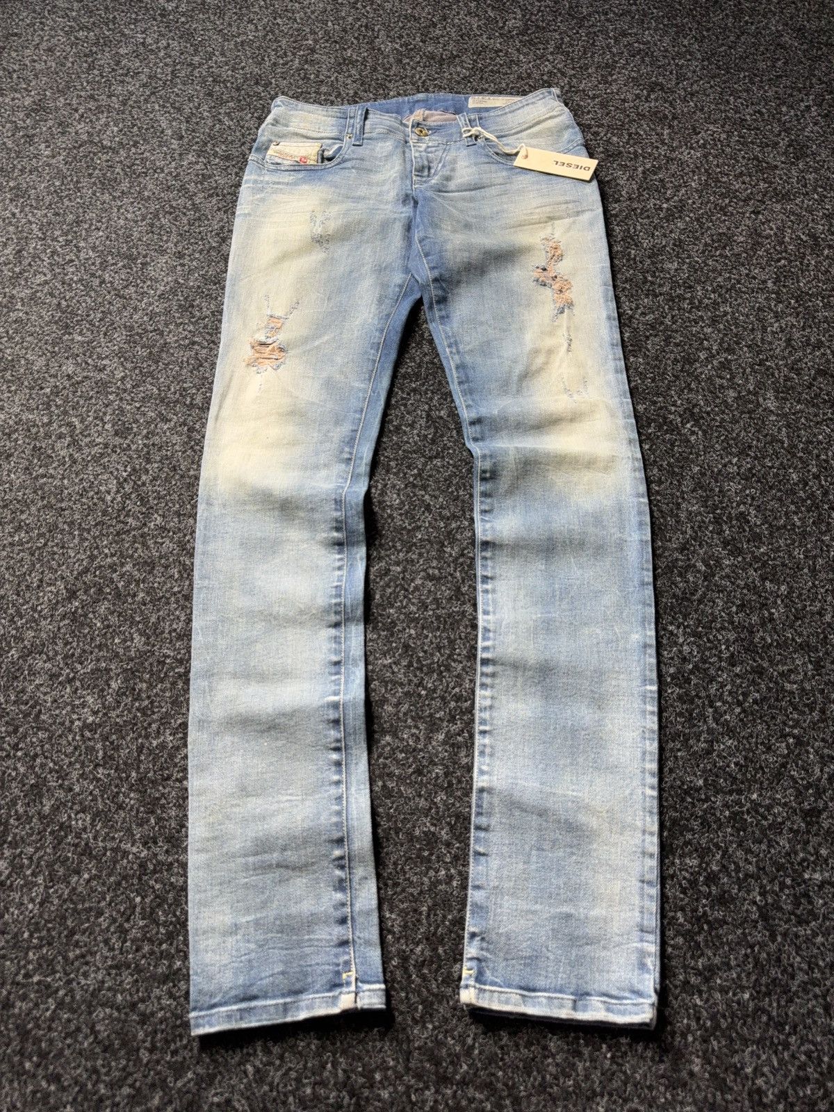 Diesel Luxury 00s Diesel Grupee Distressed Super Slim Skinny Jeans Size 28" / US 6 / IT 42 - 1 Thumbnail