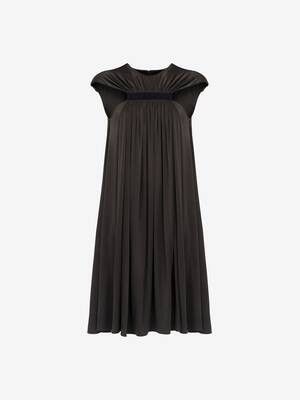 Alexander McQueen o1srvl11e0326 Gathered Cape Mini Dress in Brown Size L / US 10 / IT 46 - 1 Thumbnail