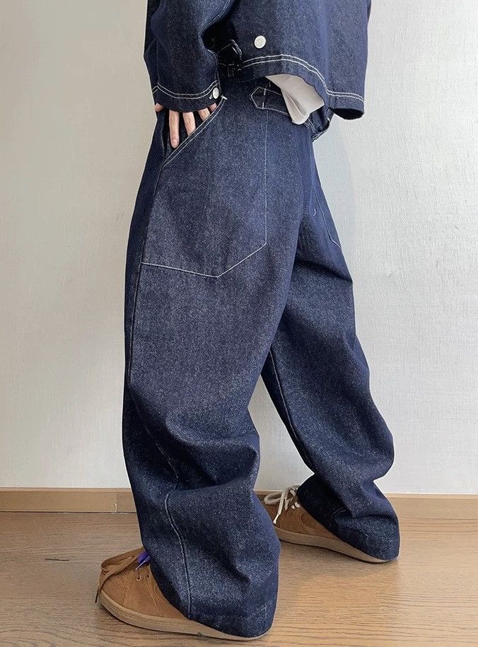 Japanese Brand × Vintage Cleanfit retro big pocket pleated baggy denim jeans Size US 32 / EU 48 - 6 Thumbnail
