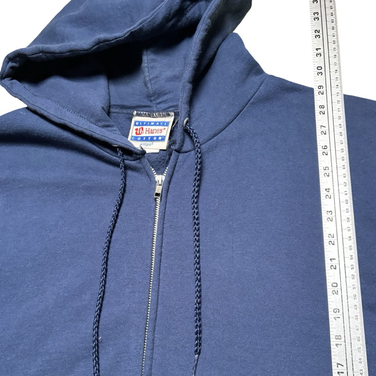 Hanes Vintage 90s Hanes Ultra Cotton Faded Navy Full Zip Jacket XL Size US XL / EU 56 / 4 - 5 Thumbnail