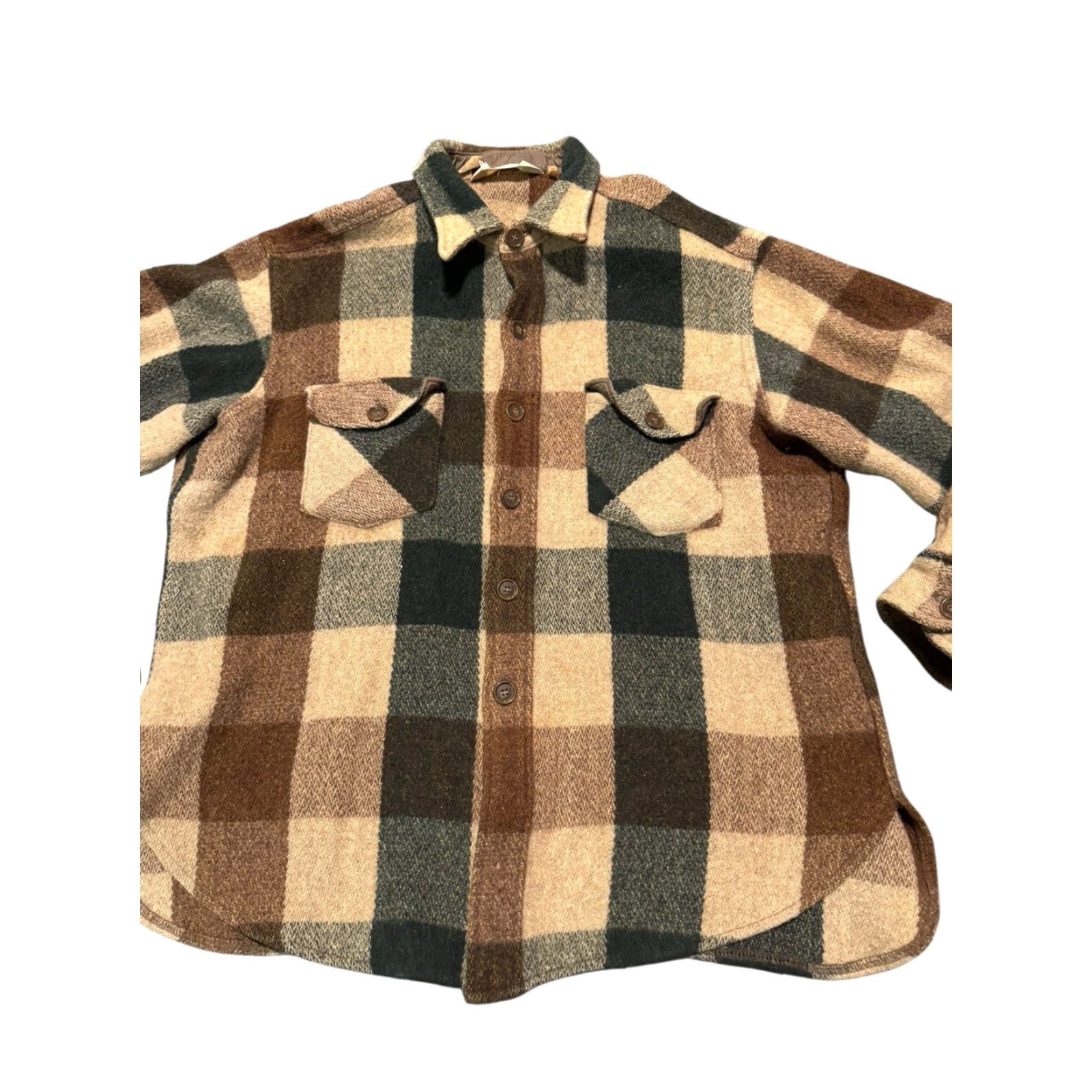 Vintage VINTAGE Woolrich Men's Blue Beige Buffalo Plaid Wool Flannel Shirt Jacket XL US Size US XL / EU 56 / 4 - 3 Thumbnail