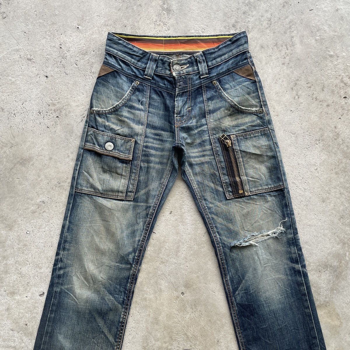 Edwin Vintage Edwin Distressed Mud Wash Jeans Faded Denim Pants Size US 28 / EU 44 - 4 Thumbnail