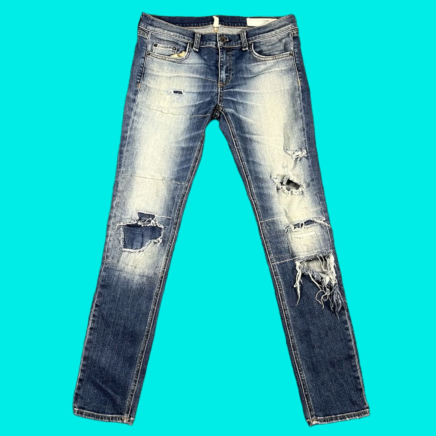 Rag & Bone rag & bone Jeans Womens 27 Blue The Dre Slim Boyfriend Distressed Denim Faded Size 27" / US 4 / IT 40 - 1 Thumbnail